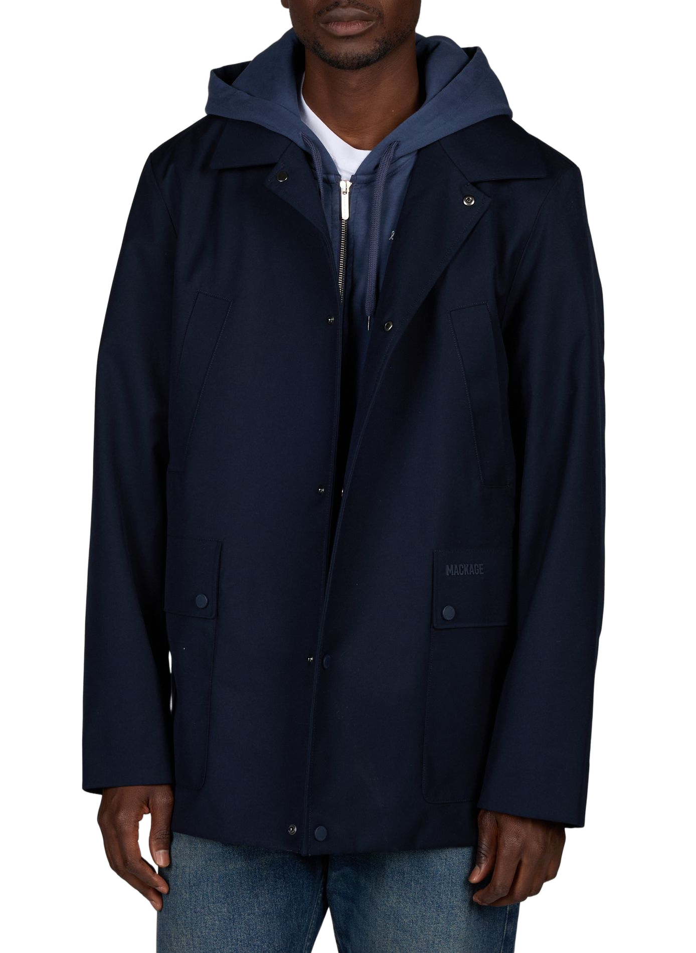 Lightweight Hooded Alec Coat MACKAGE Blue