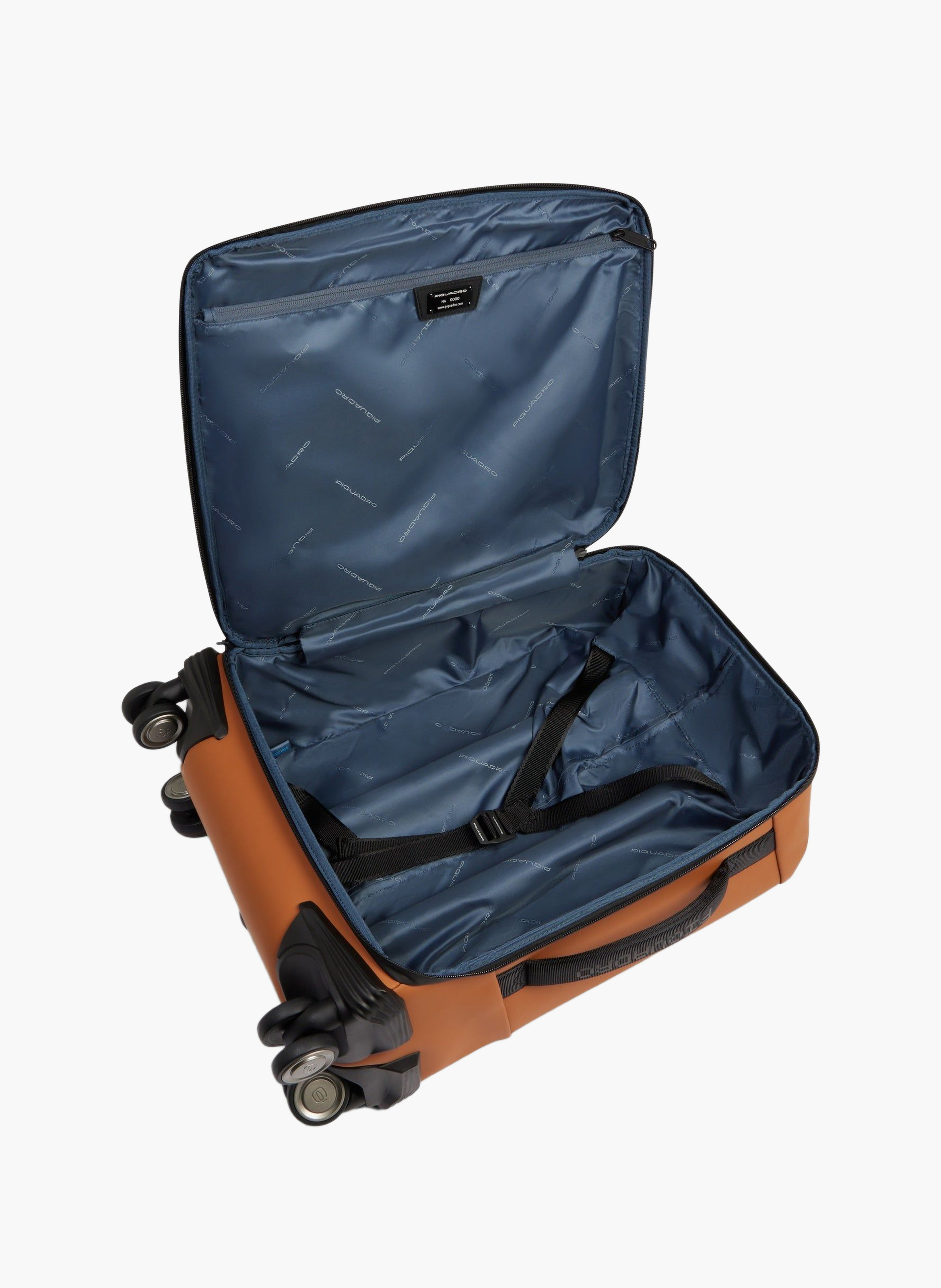 Valise cabine mince déperlante à 4 roues PIQUADRO Marron