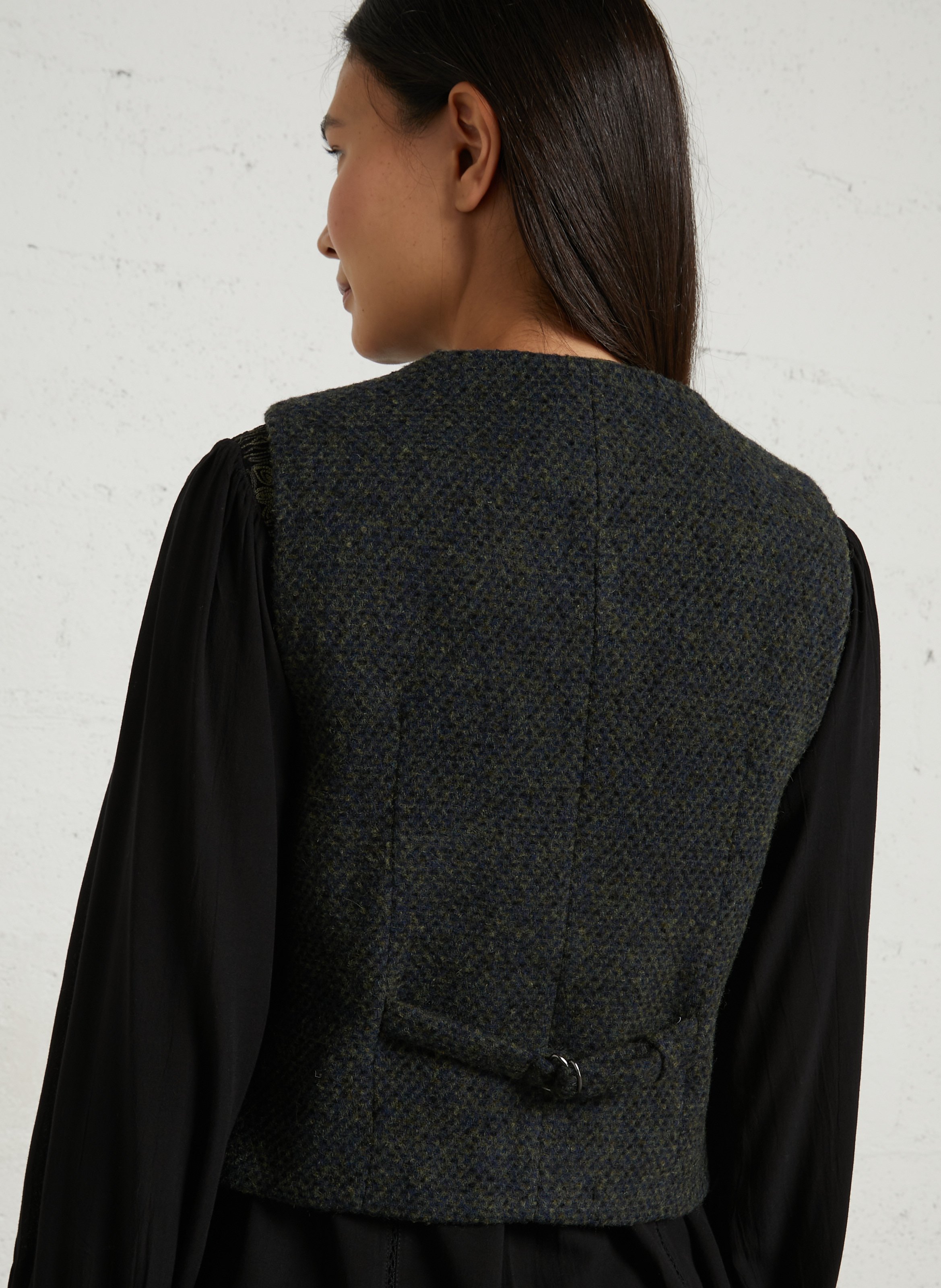 Veste droite en laine mélangée pharell MAISON 123 Vert