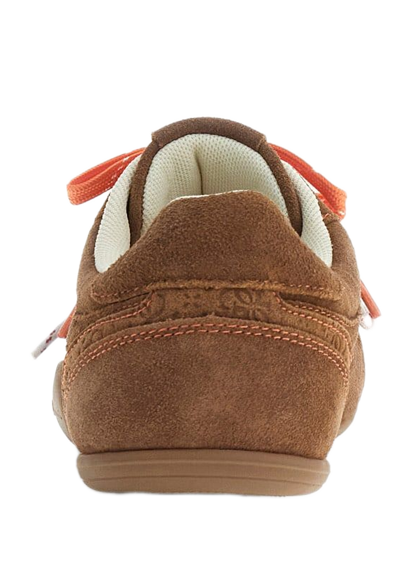 Two-tone low-top lace-up sneakers in mixed leather GUESS Brown