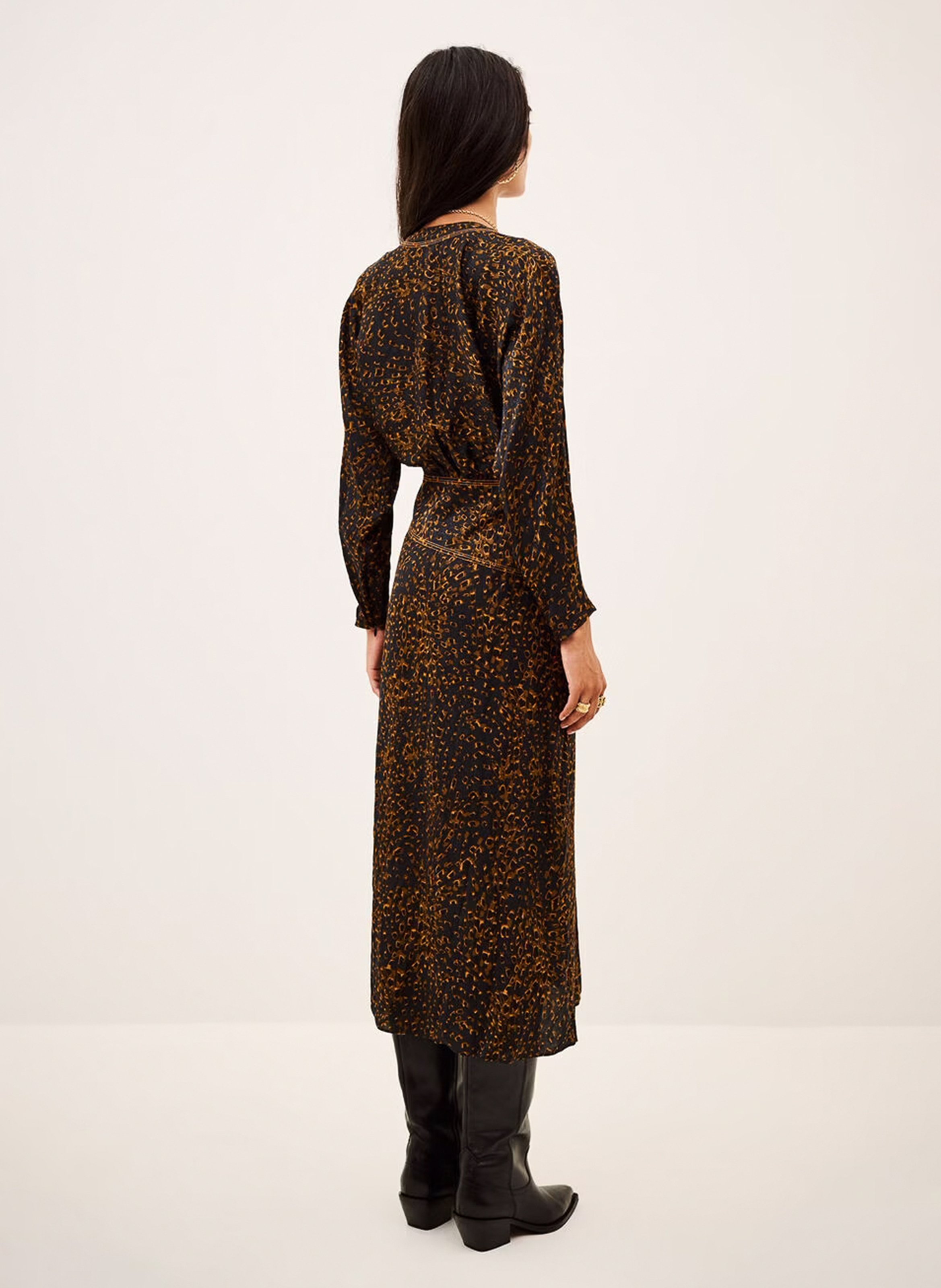 Robe midi col v imprimée hamy BA&SH Bleu