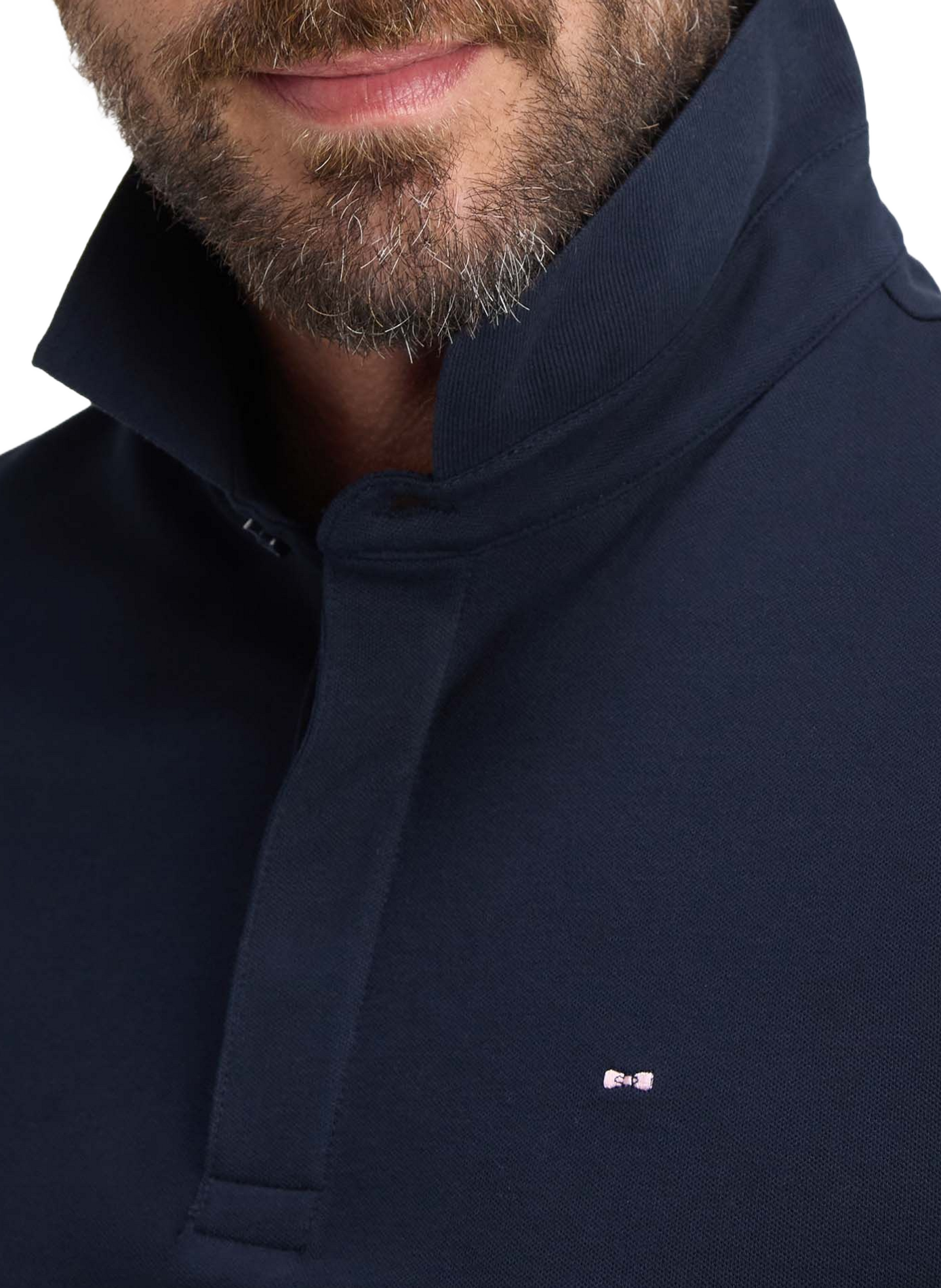 Langarm-Poloshirt aus Baumwollmischgewebe EDEN PARK Blau
