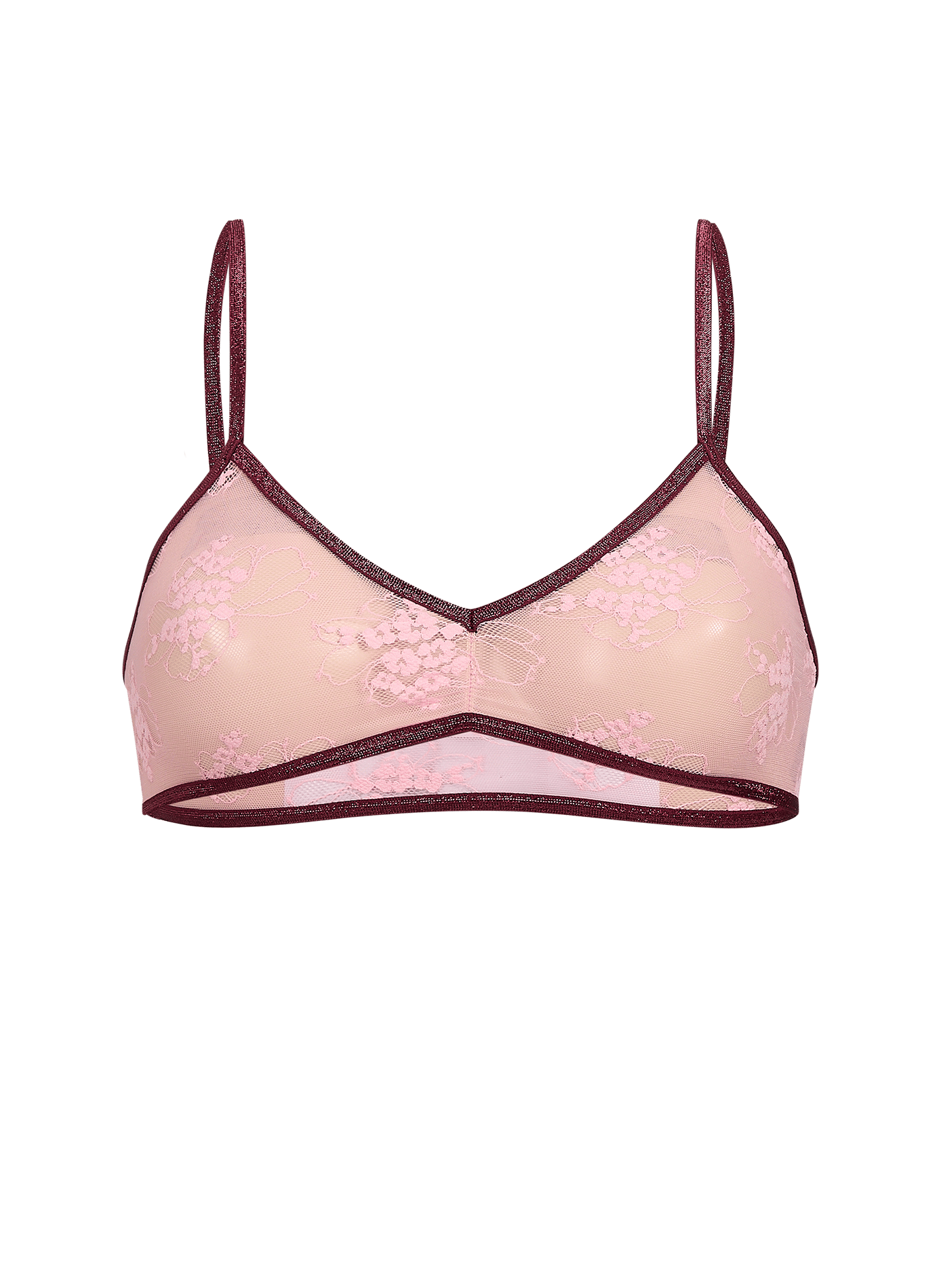 Triangel-BH aus Samtjacquard LA NOUVELLE Rosa