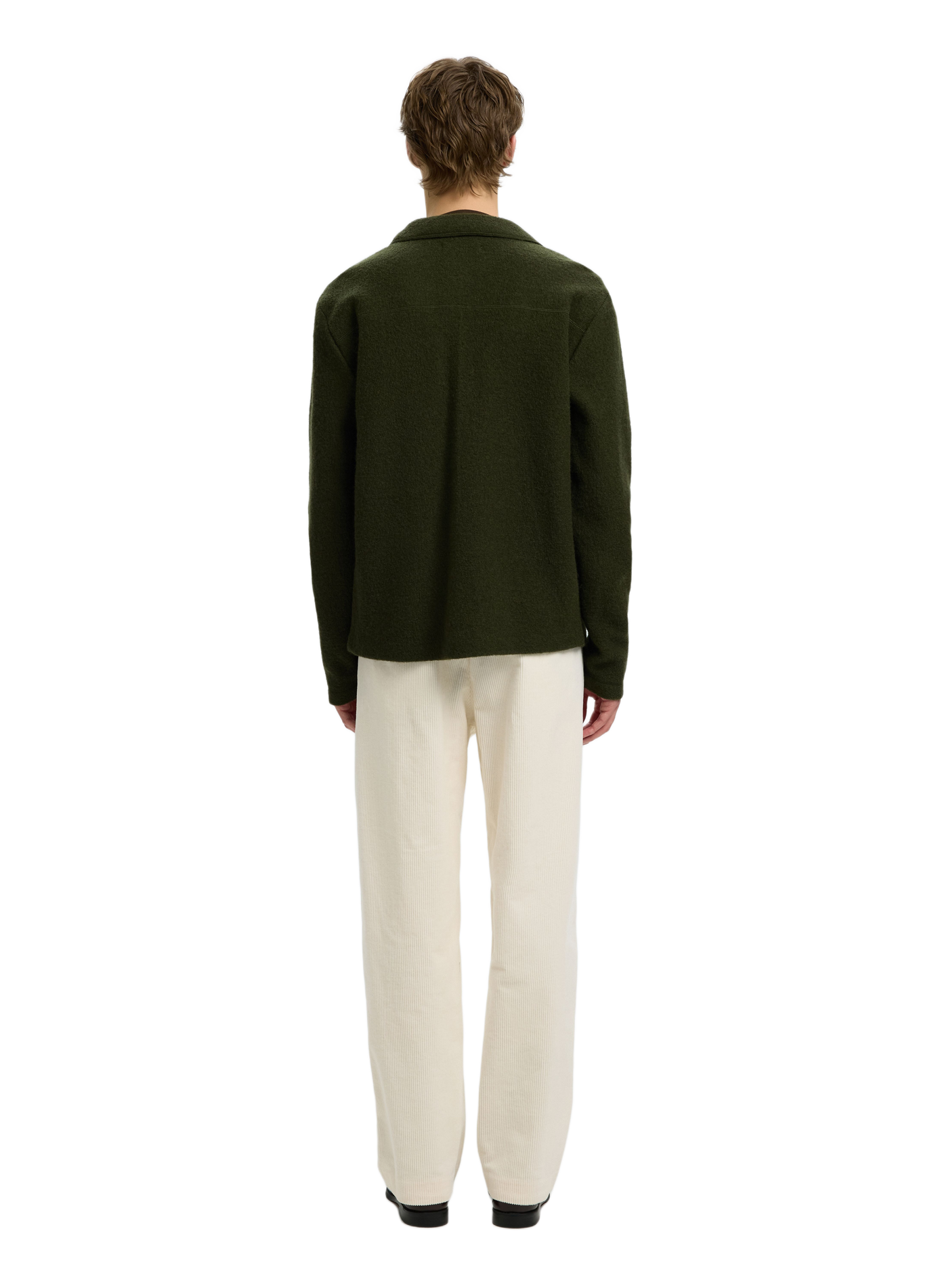 Cardigan à col classique en laine SELECTED Verde
