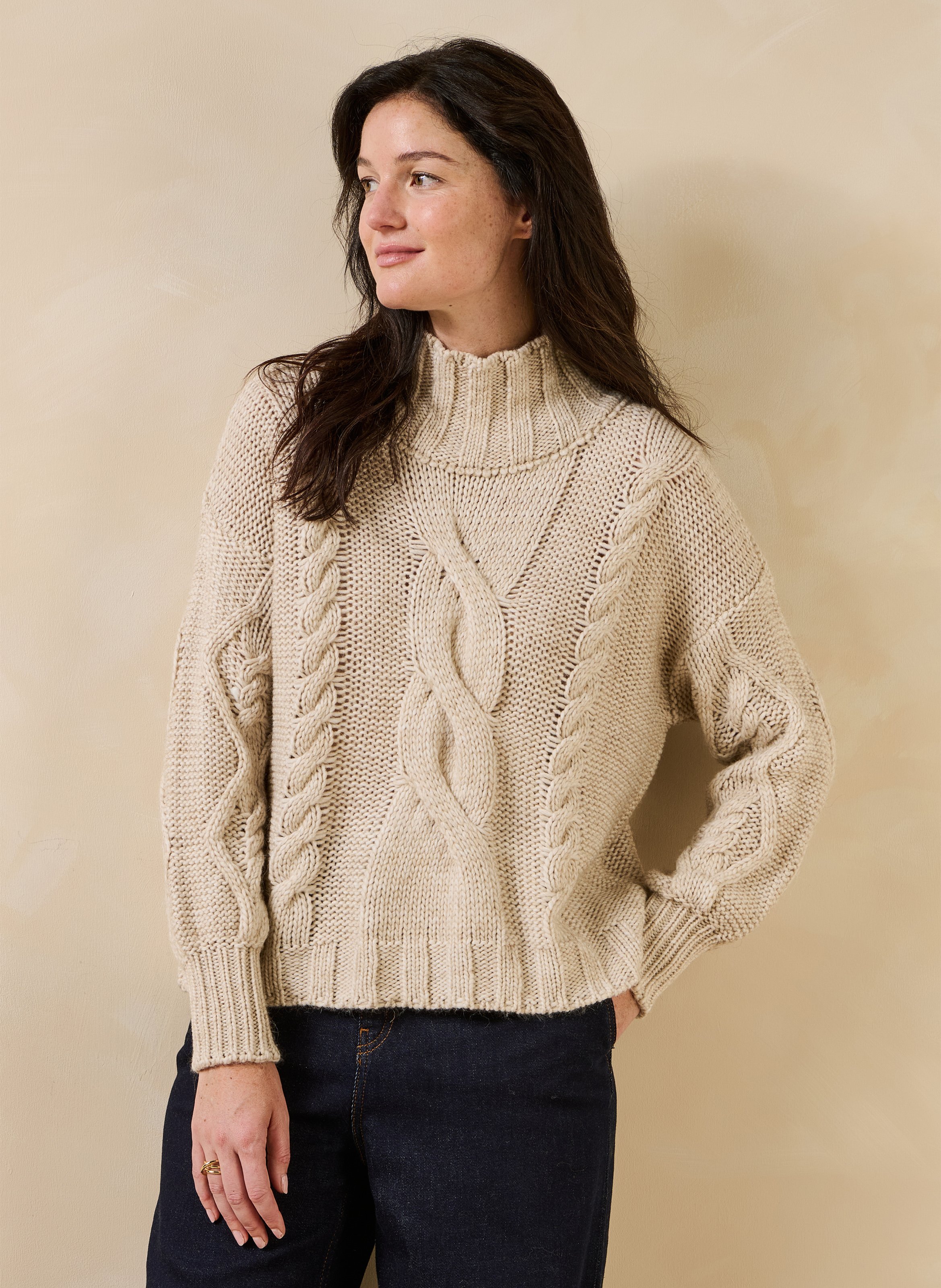 Trui van gemengde wolbrei LA FEE MARABOUTEE Beige