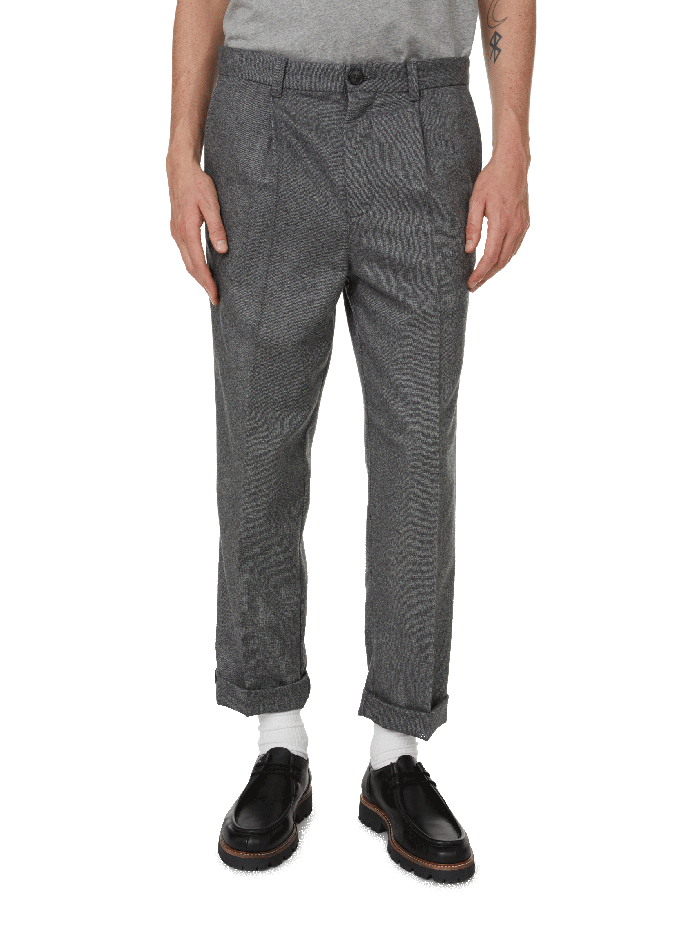 SAISON 1865 Cropped wool trousers Multicolour