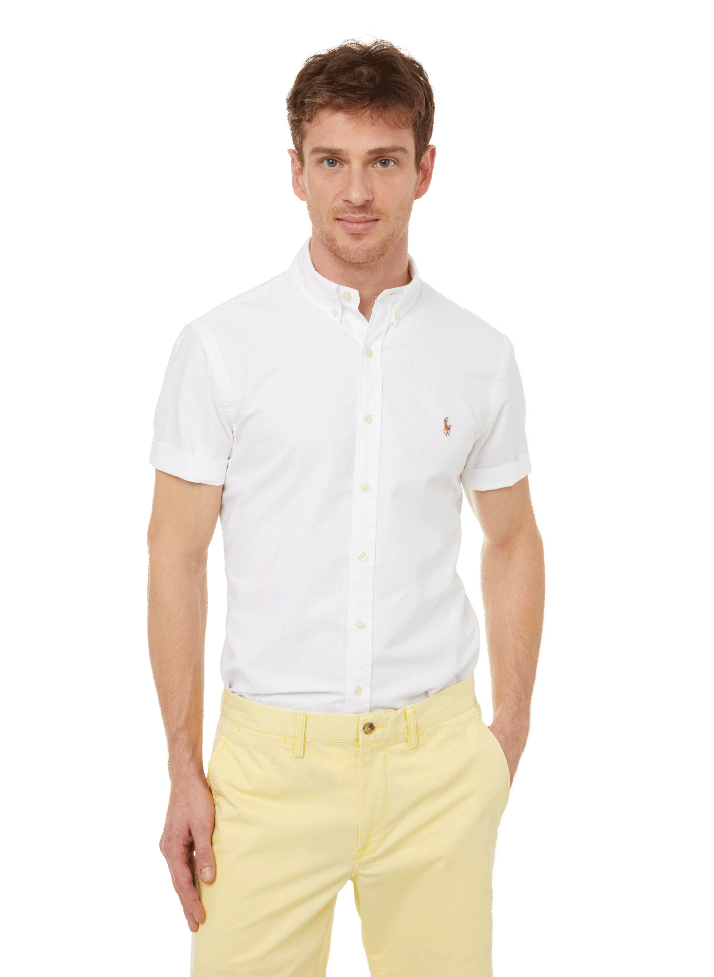 POLO RALPH LAUREN CHEM. MC SLIM  FIT Blanc