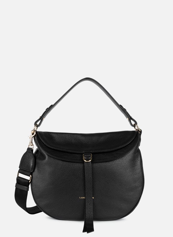 Grand sac besace - dune gaia Noir by LANCASTER LANCASTER Grand sac besace - dune gaia Noir