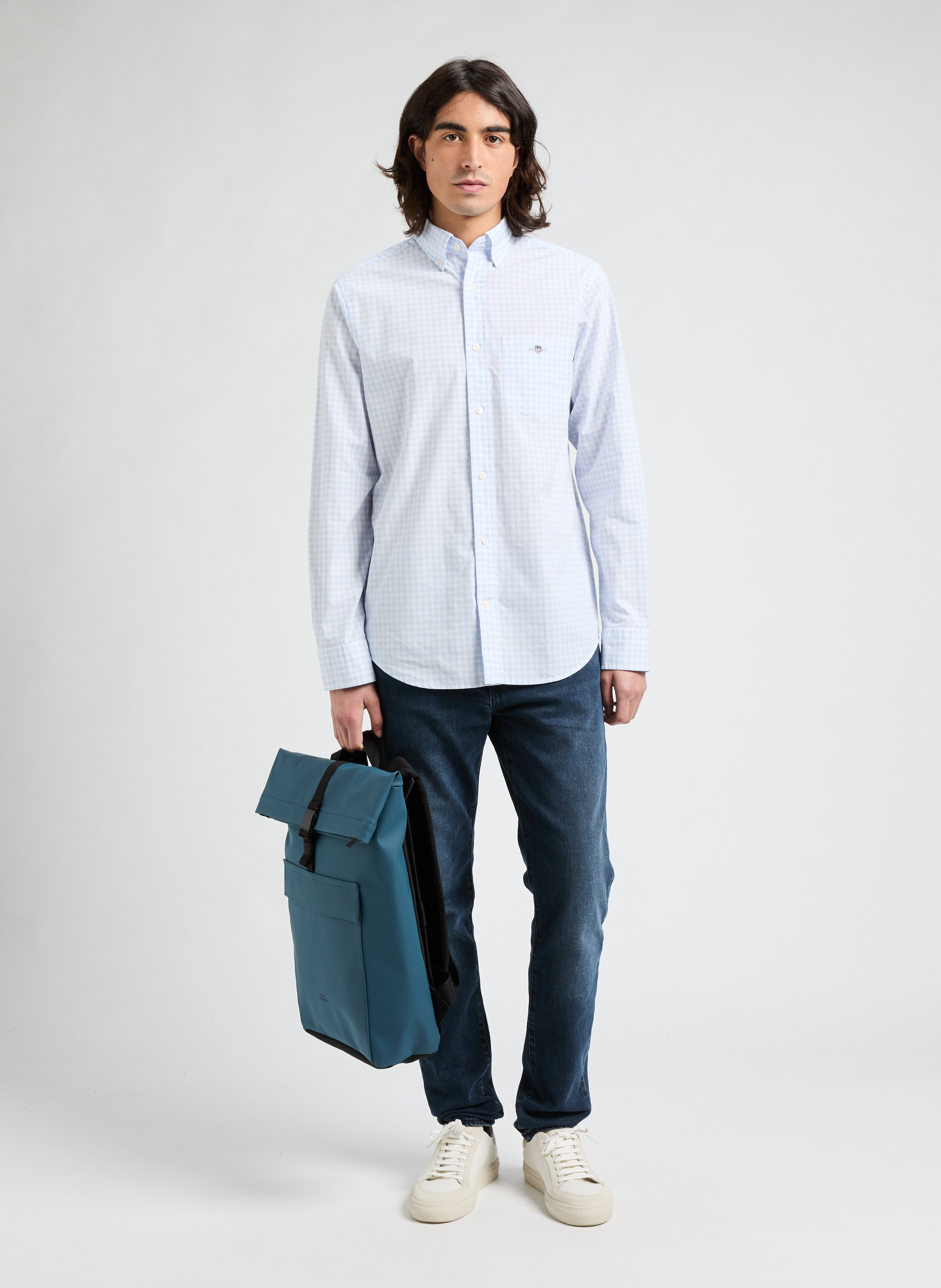 Chemise en coton Bleu