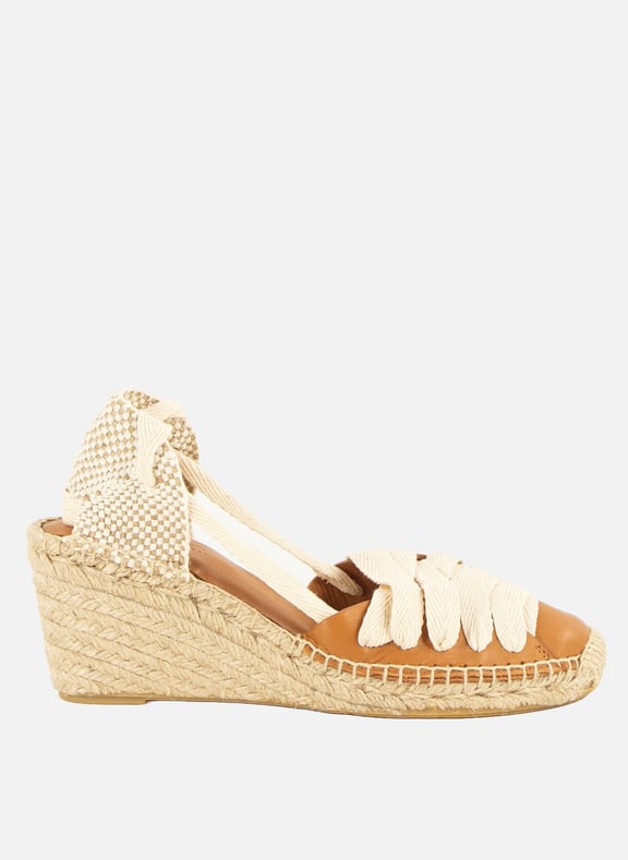 Espadrilles compensées bi-matière tabarca Marron by SESSUN SESSUN Espadrilles compensées bi-matière tabarca Marron