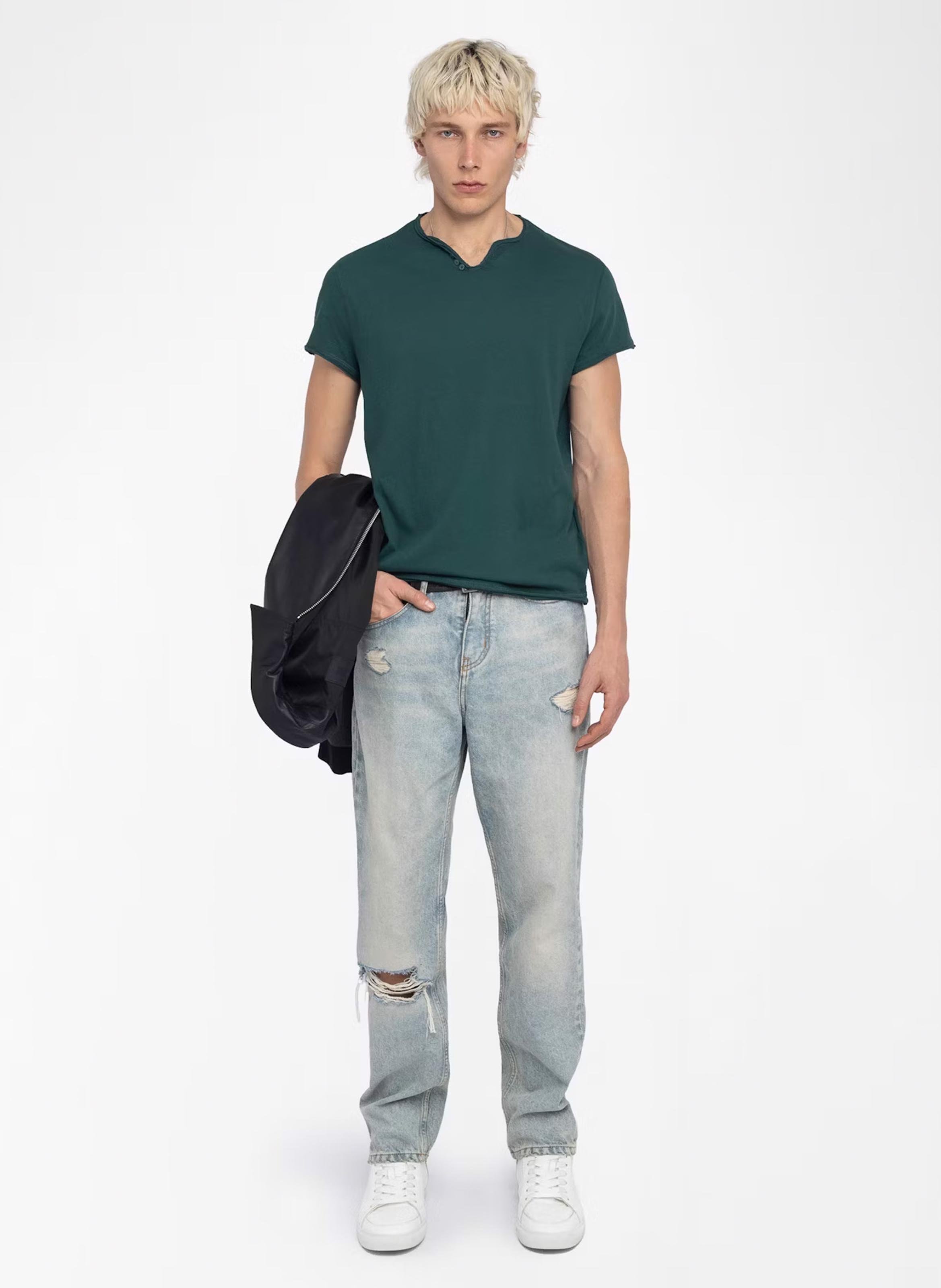 Tee-shirt droit en coton monastir ZADIG&VOLTAIRE Vert