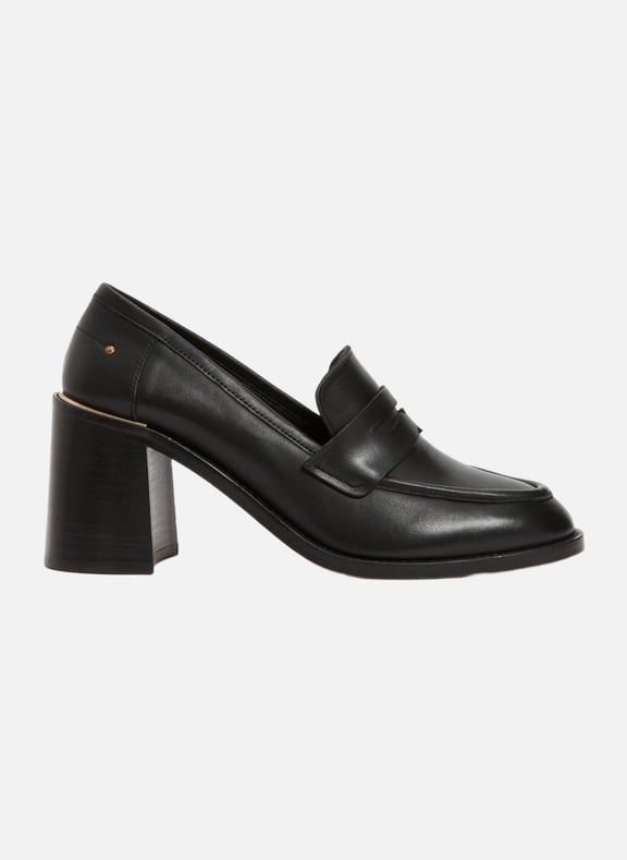 Mocassin à talon en cuir lisse Noir by VANESSA BRUNO VANESSA BRUNO Mocassin à talon en cuir lisse Noir