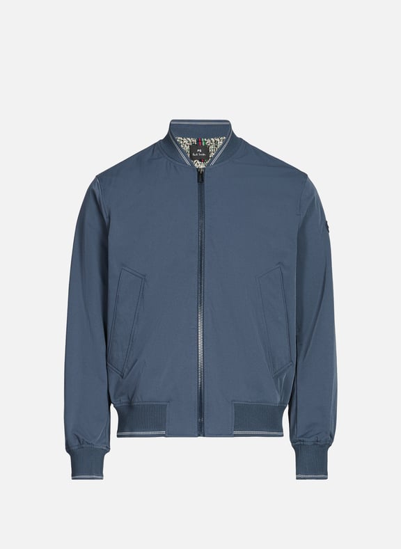 Straight jacket with high collar Blue by PAUL SMITH PAUL SMITH Straight jacket with high collar Blue