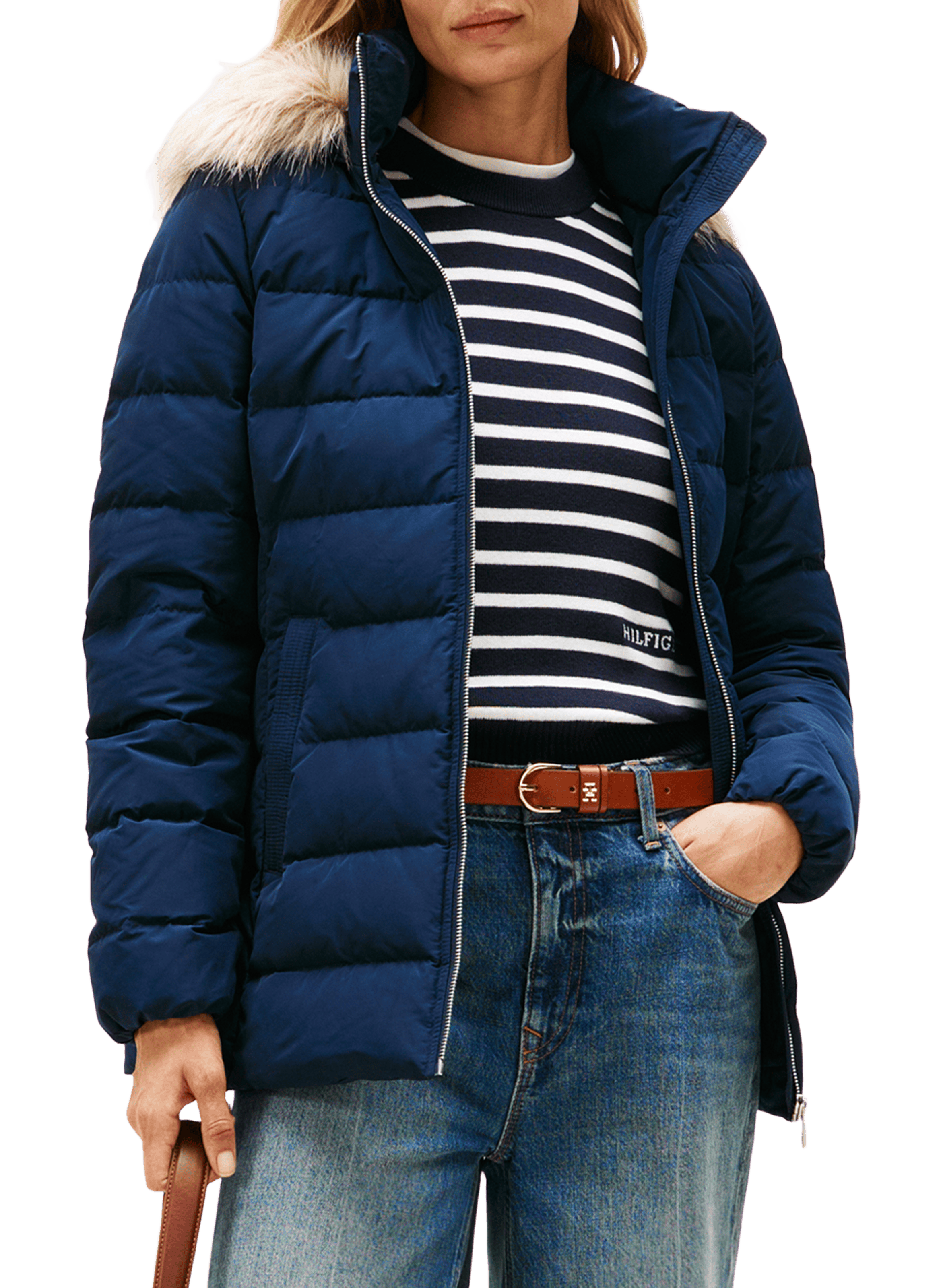 TOMMY HILFIGER Hooded down jacket Blue