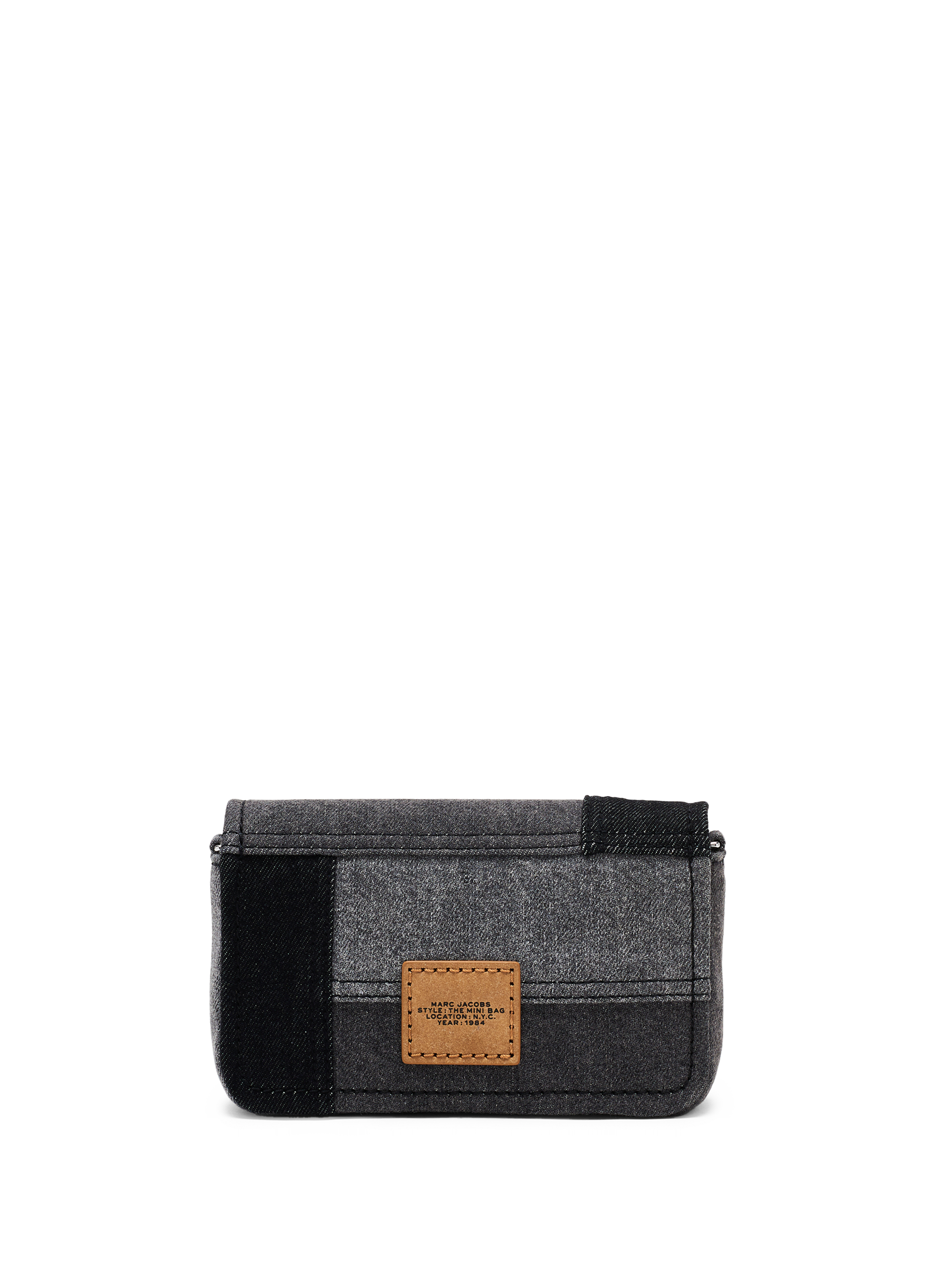 Sac à bandoulière patchwork en denim de coton MARC JACOBS Noir