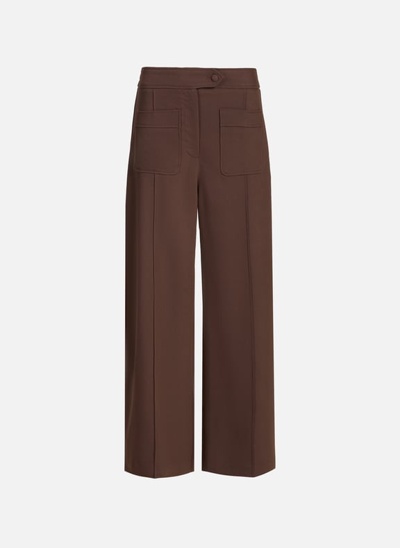 Wide-leg trousers in solid color Brown by SUNCOO SUNCOO Wide-leg trousers in solid color Brown