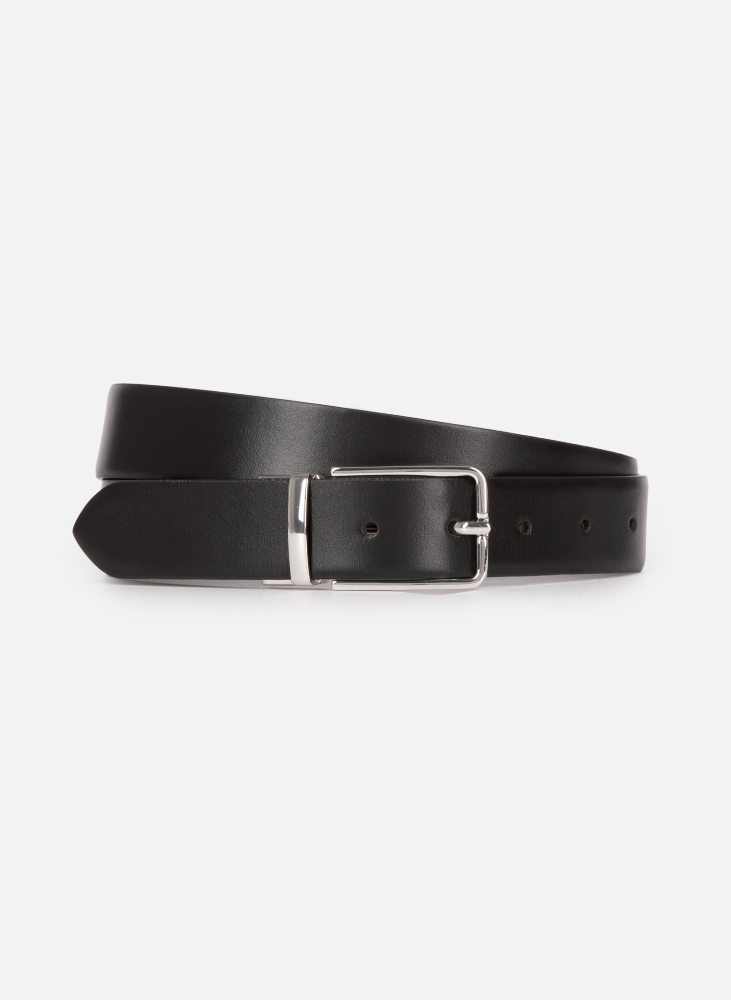 Ceinture réversible en cuir bicolore THE KOOPLES Noir