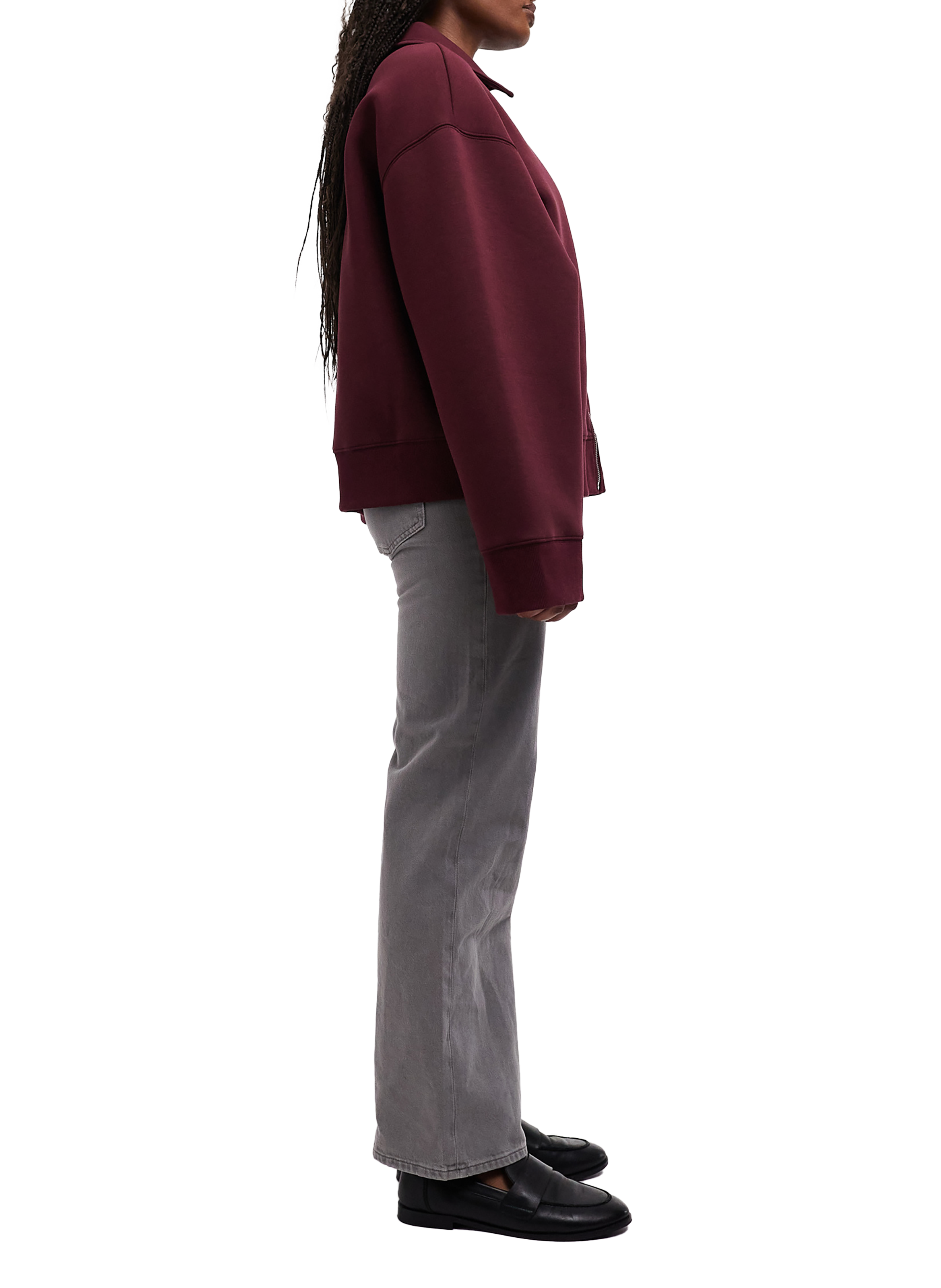 Solid straight jacket with classic collar TOPSHOP Red