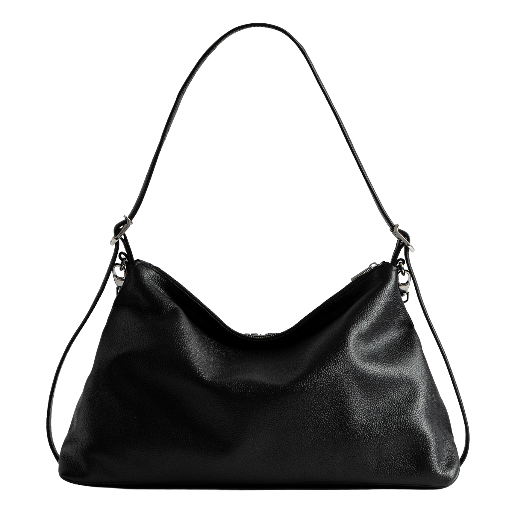 Sac porté épaule en cuir grainé jim ZADIG&VOLTAIRE Noir