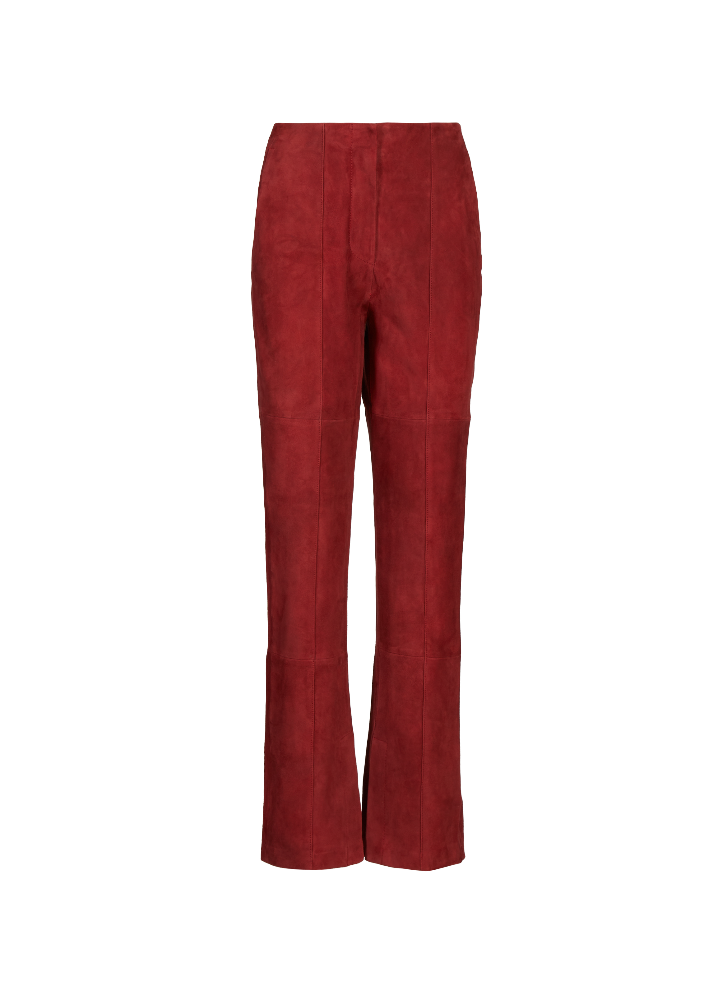 TOPSHOP Pantalon flare en cuir de vachette suédé Orange