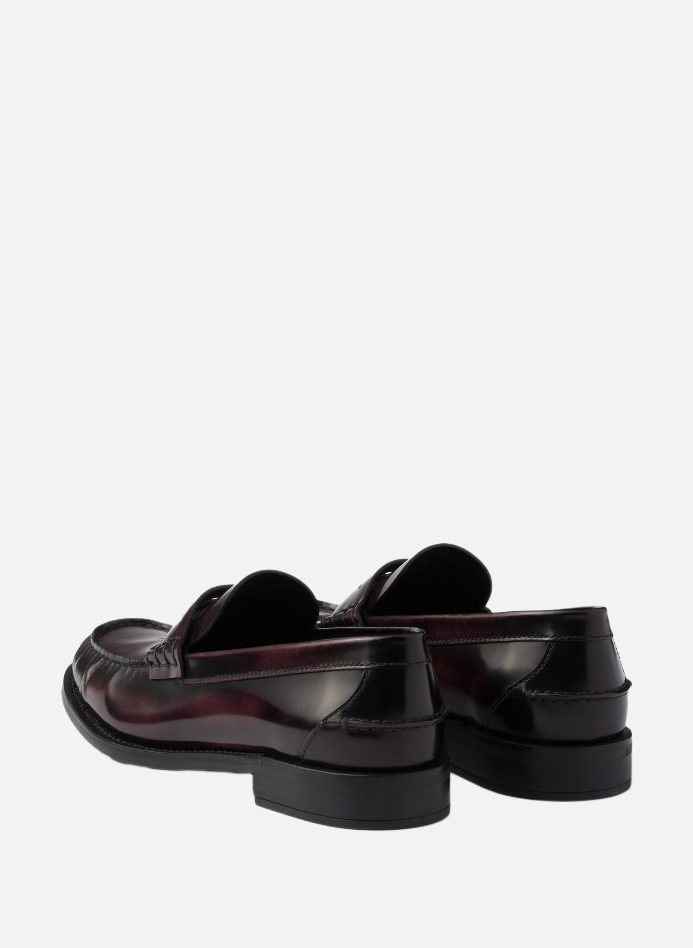Mocassins en cuir brossé PRADA Rouge