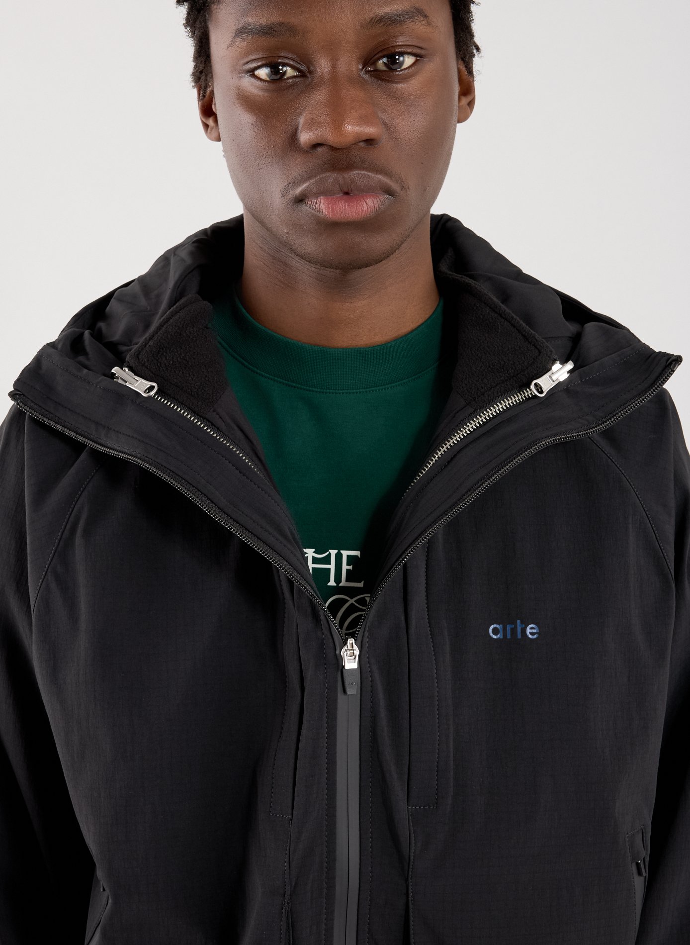 Plain hooded jacket ARTE ANTWERP Black