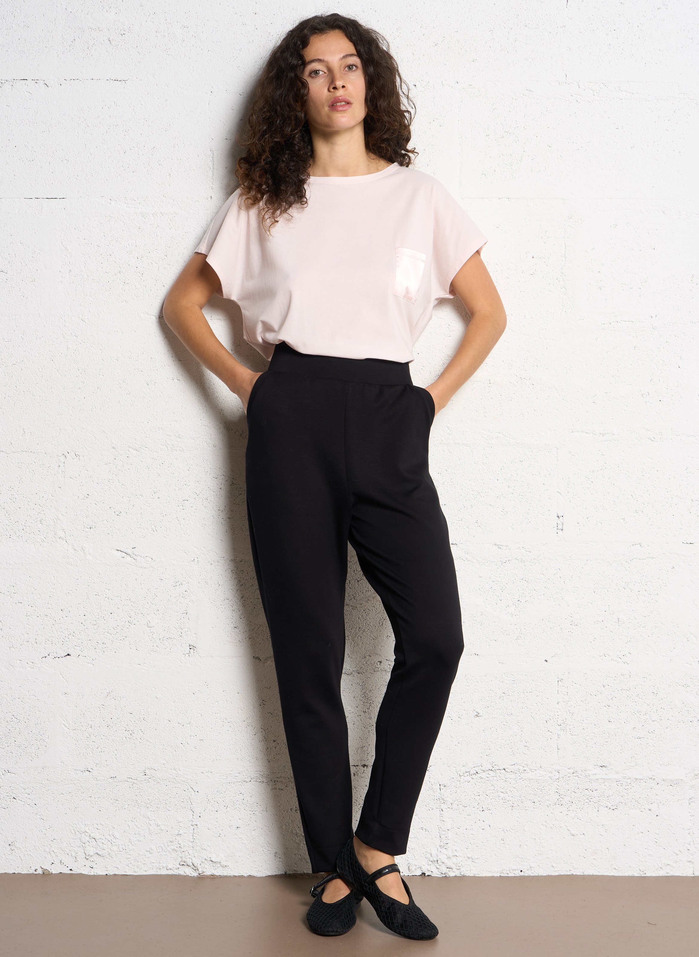 Tee-shit oversize en coton mélangé REPETTO Rose