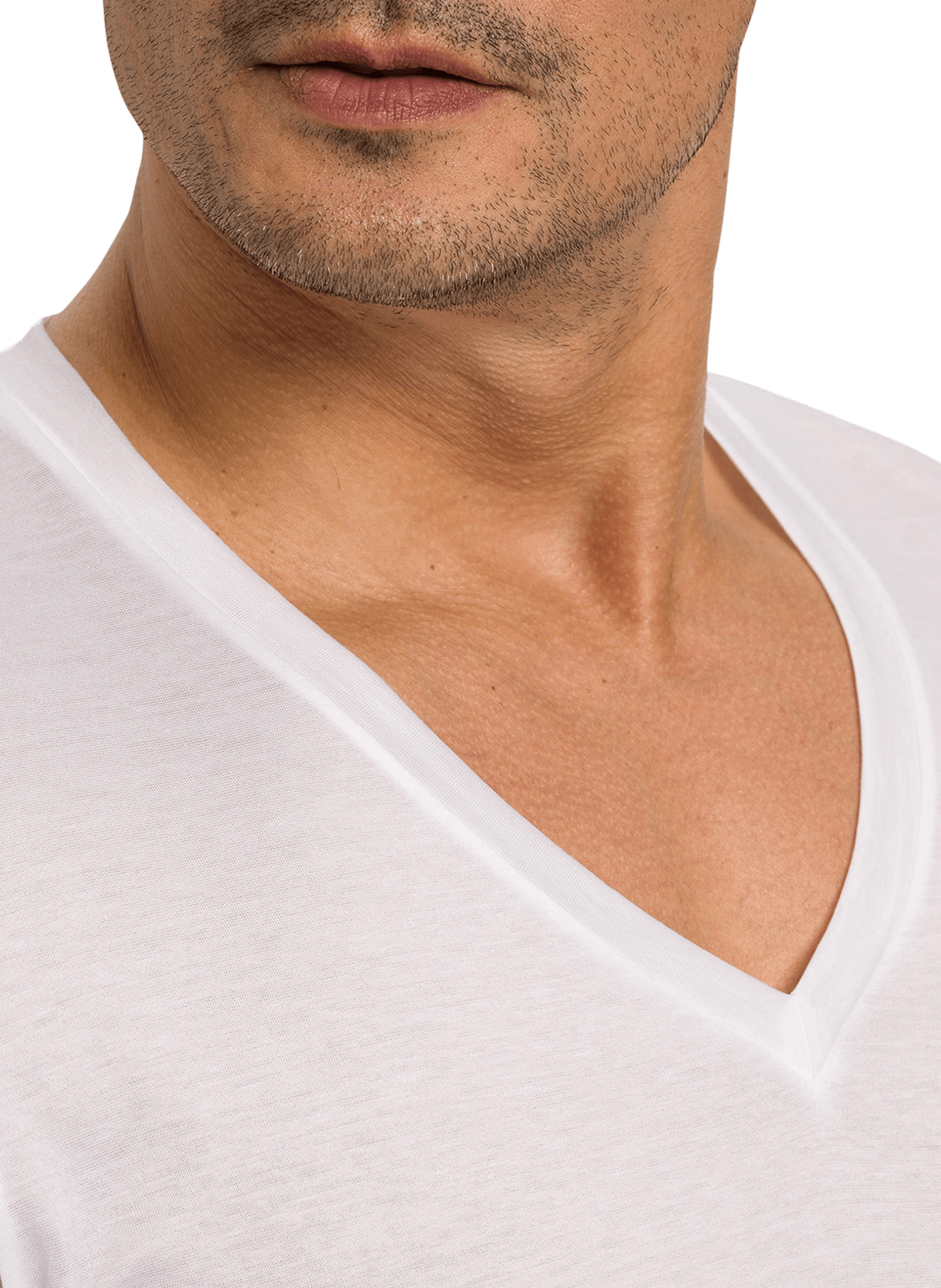 Cotton V-neck T-shirt HANRO White