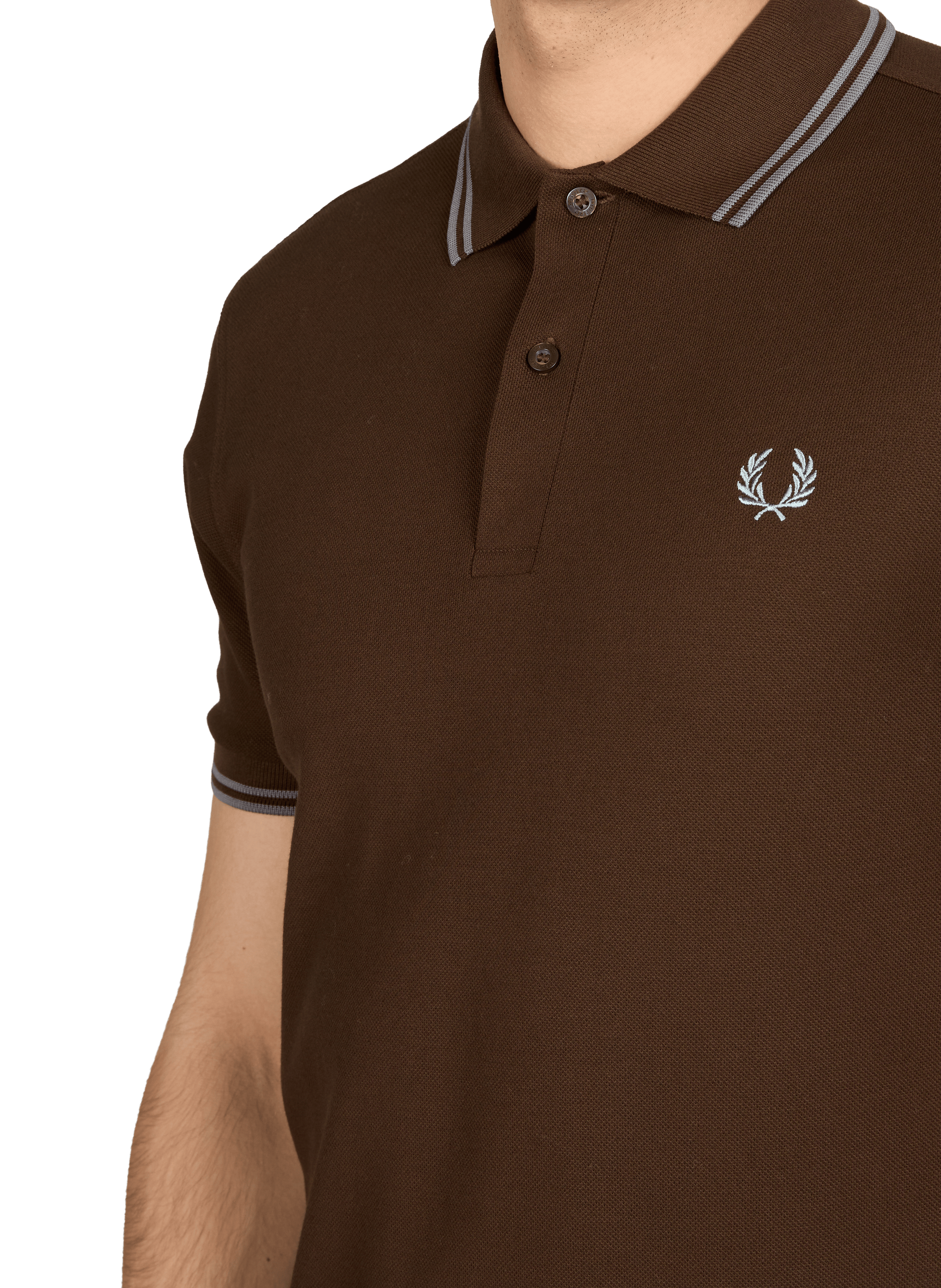 Polo à manches courtes en coton FRED PERRY Marron