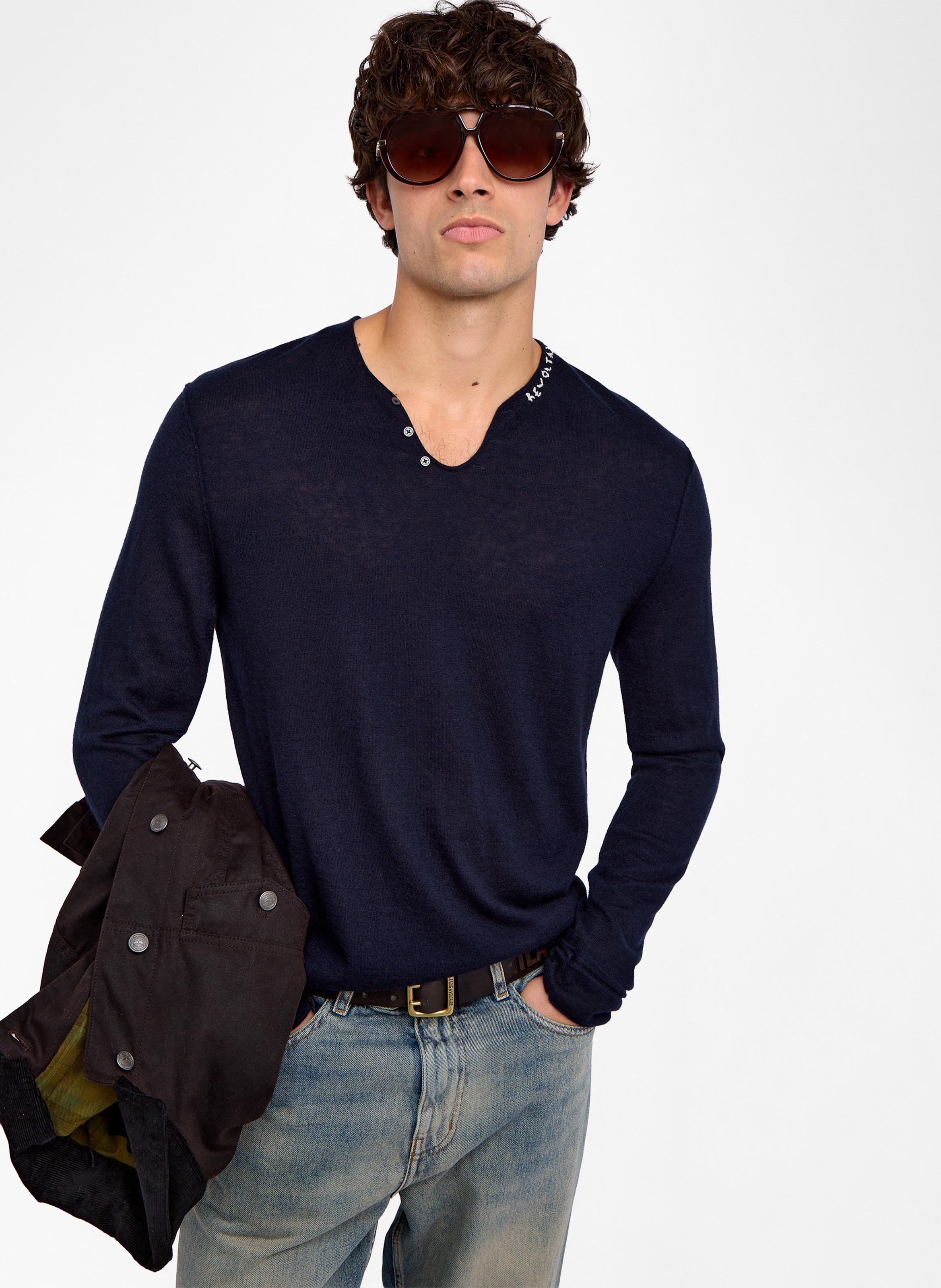 Pull col v en cachemire monastir ZADIG&VOLTAIRE Bleu