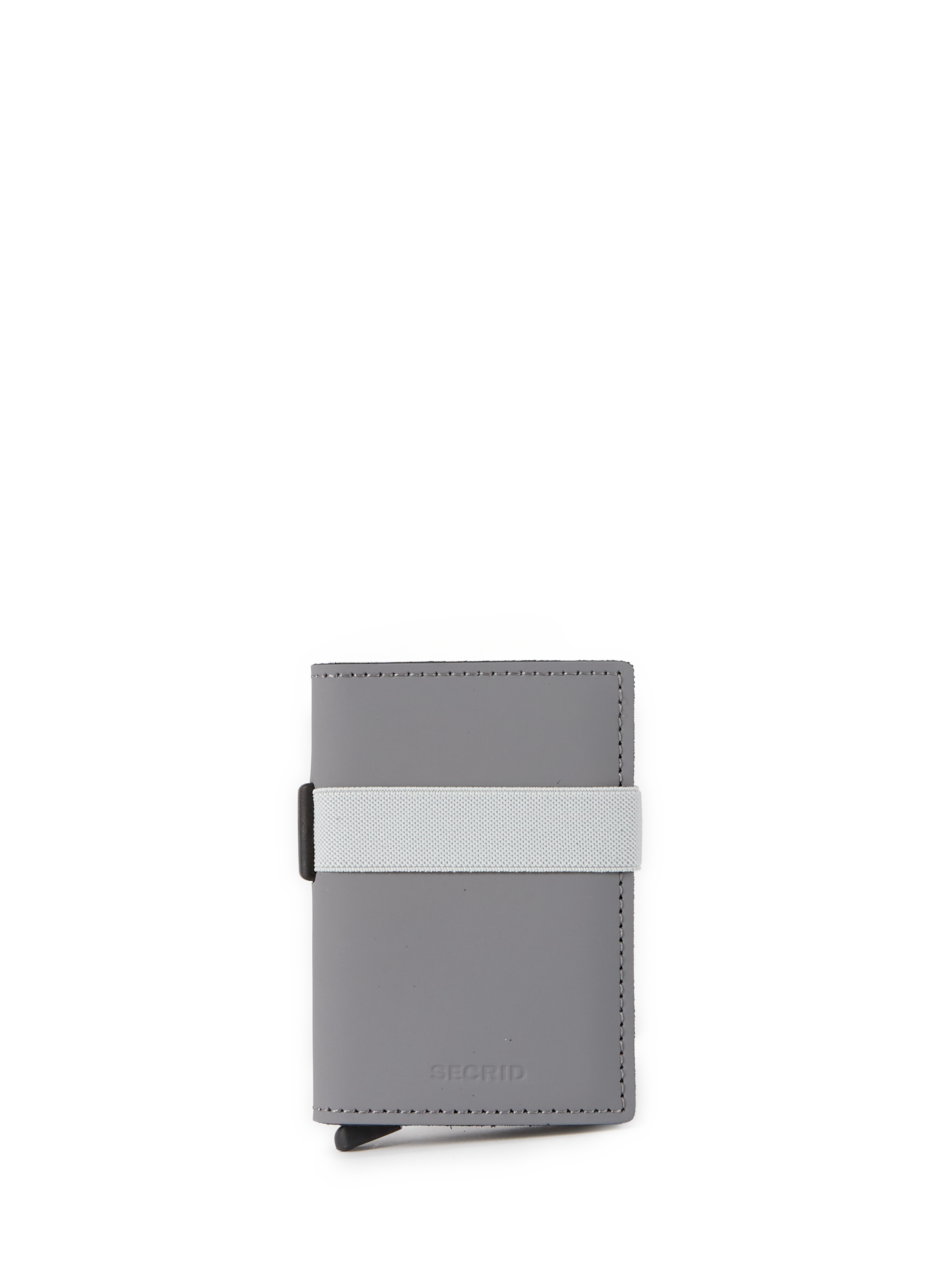 Mini leather cardholder with elastic band SECRID Grey