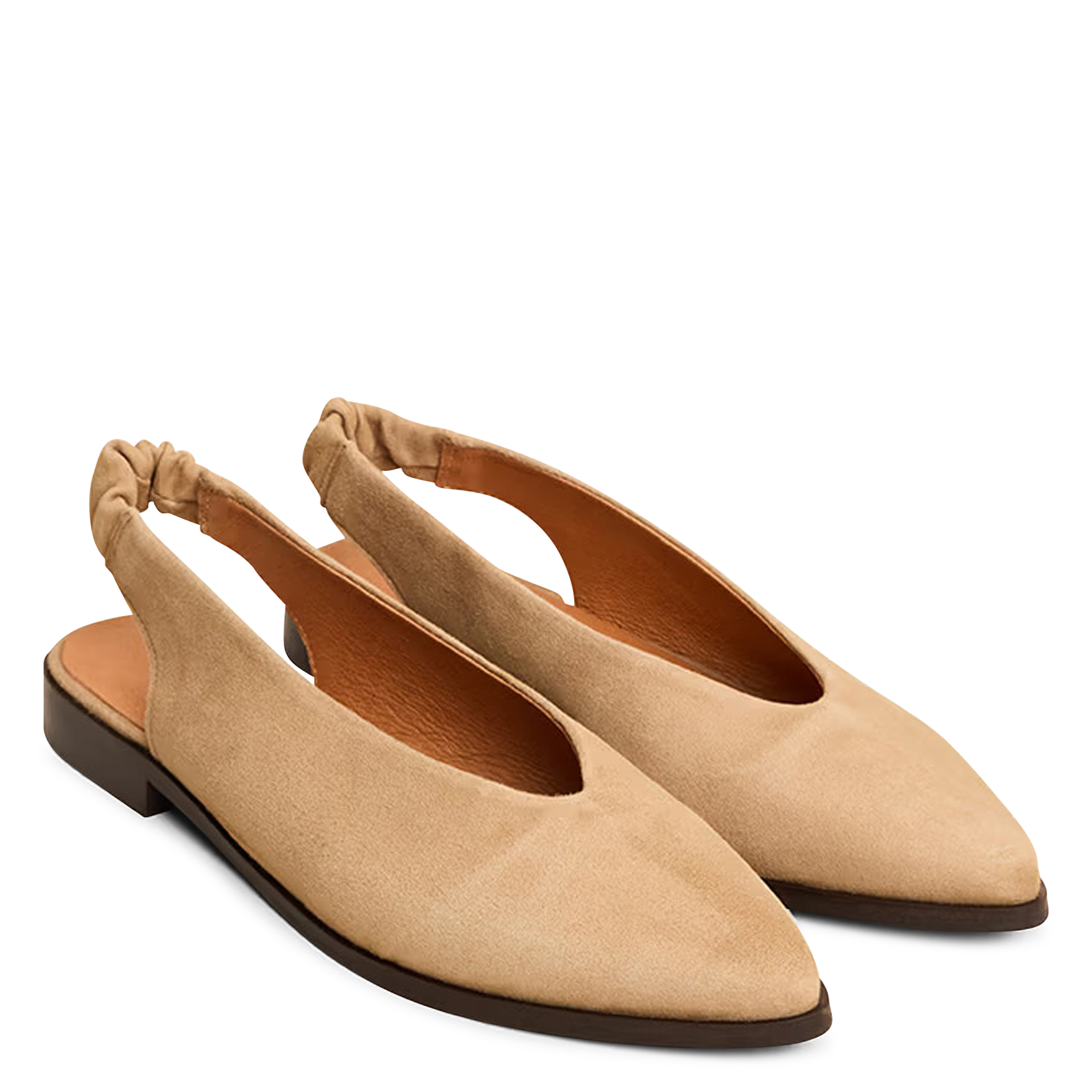 Ballerines à bouts pointus en cuir Acajou JONAK Beige