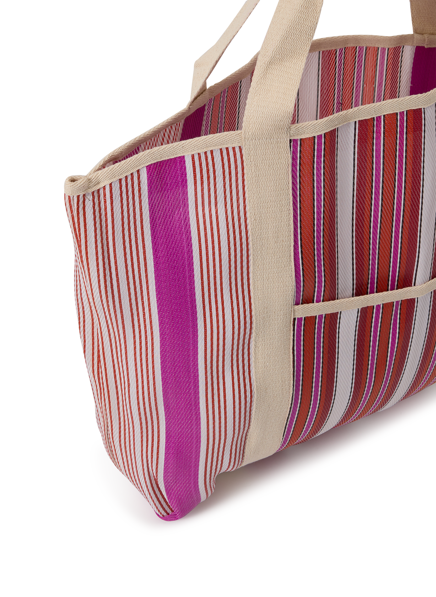 Sac cabas à rayures AU PRINTEMPS PARIS Rose