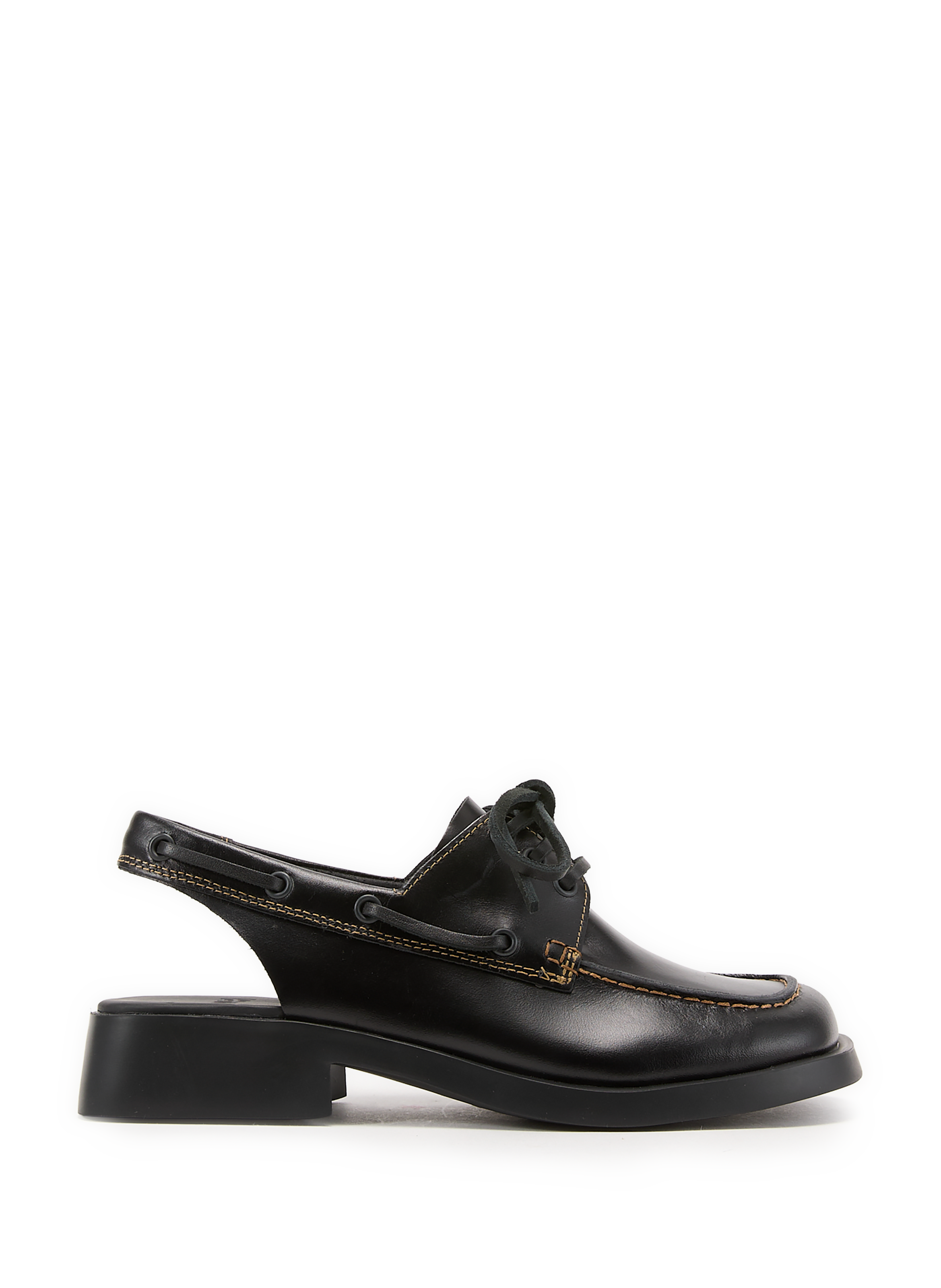 Sandales Dean ouvertes à l'arrière en cuir CAMPER Noir