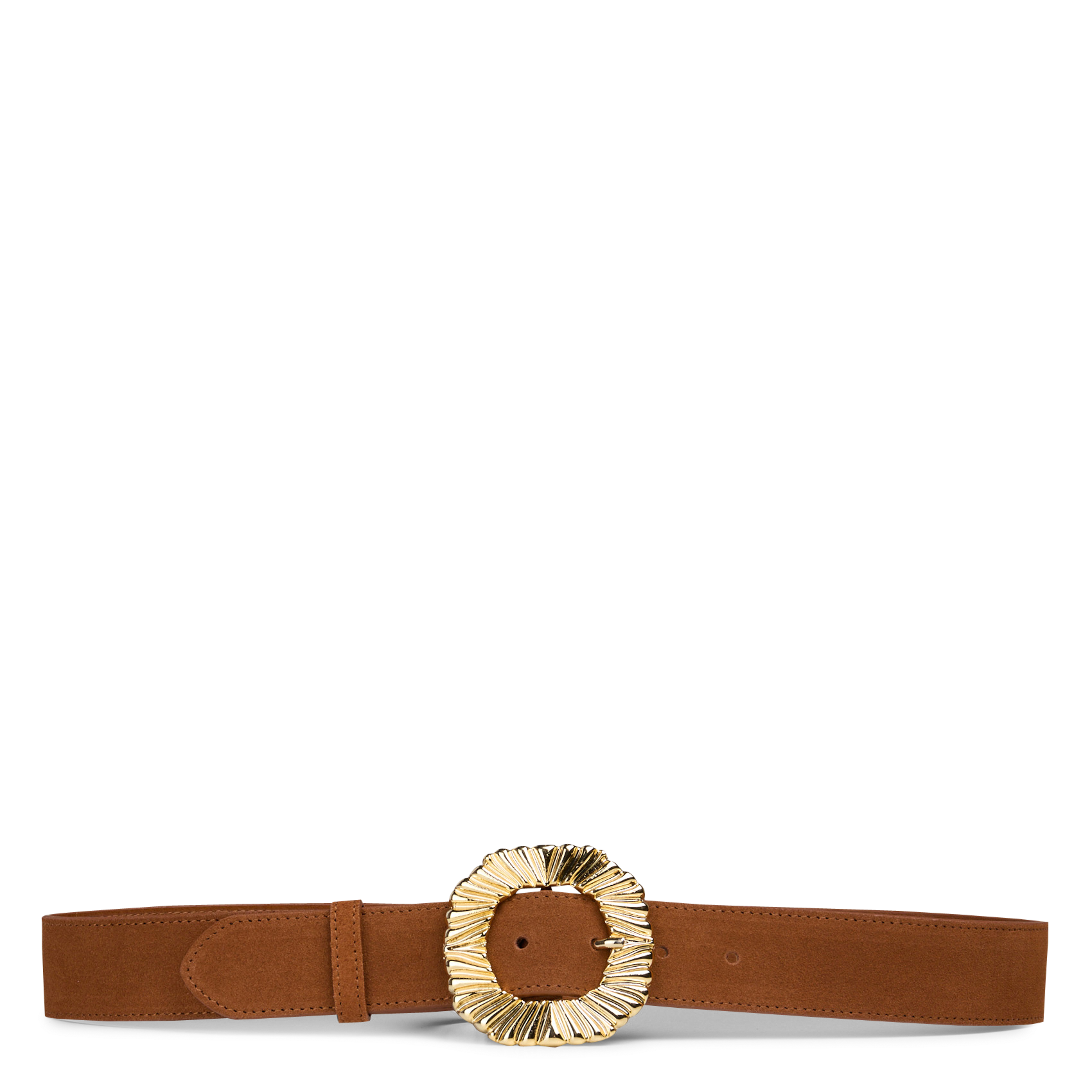 Ceinture à boucle en cuir suédé elisa MAISON 123 Beige