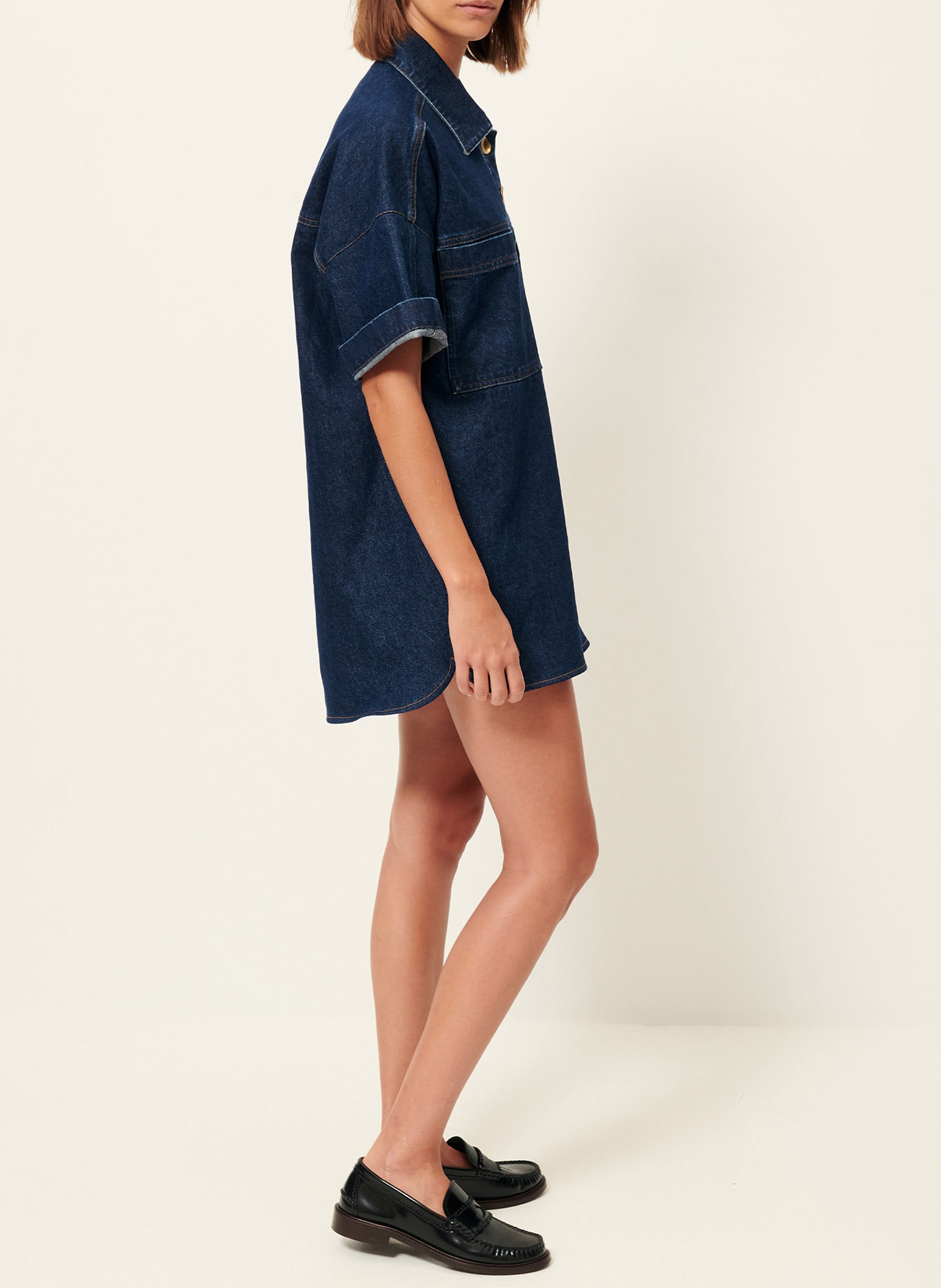 Robe courte ample en jean nimaya SESSUN Bleu