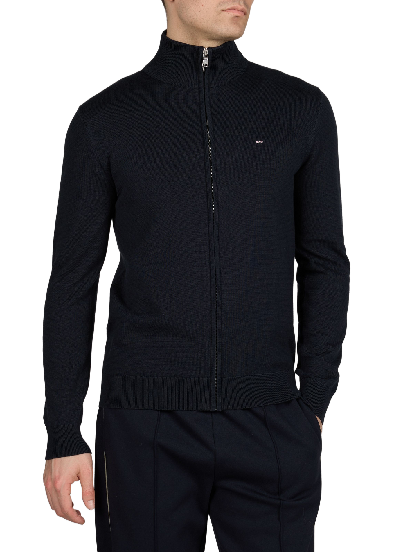 Straight zip-up cotton vest EDEN PARK Blue