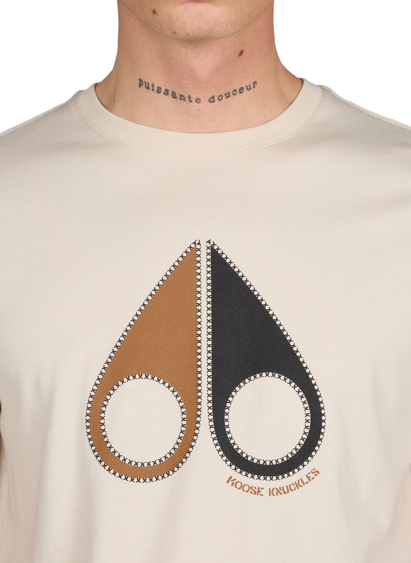 Cotton Logo T-shirt MOOSE KNUCKLES Grey