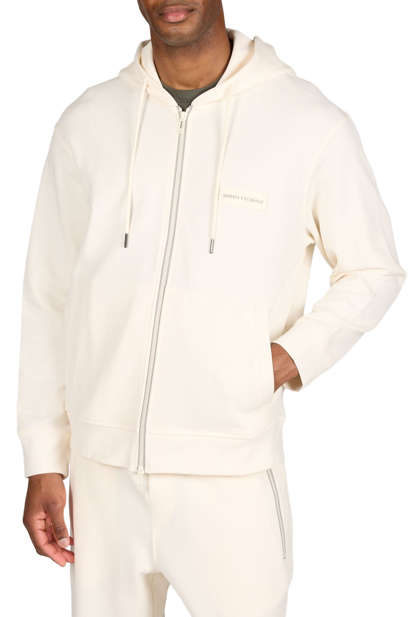 Hooded cotton blend sweatshirt ARMANI EXCHANGE Beige