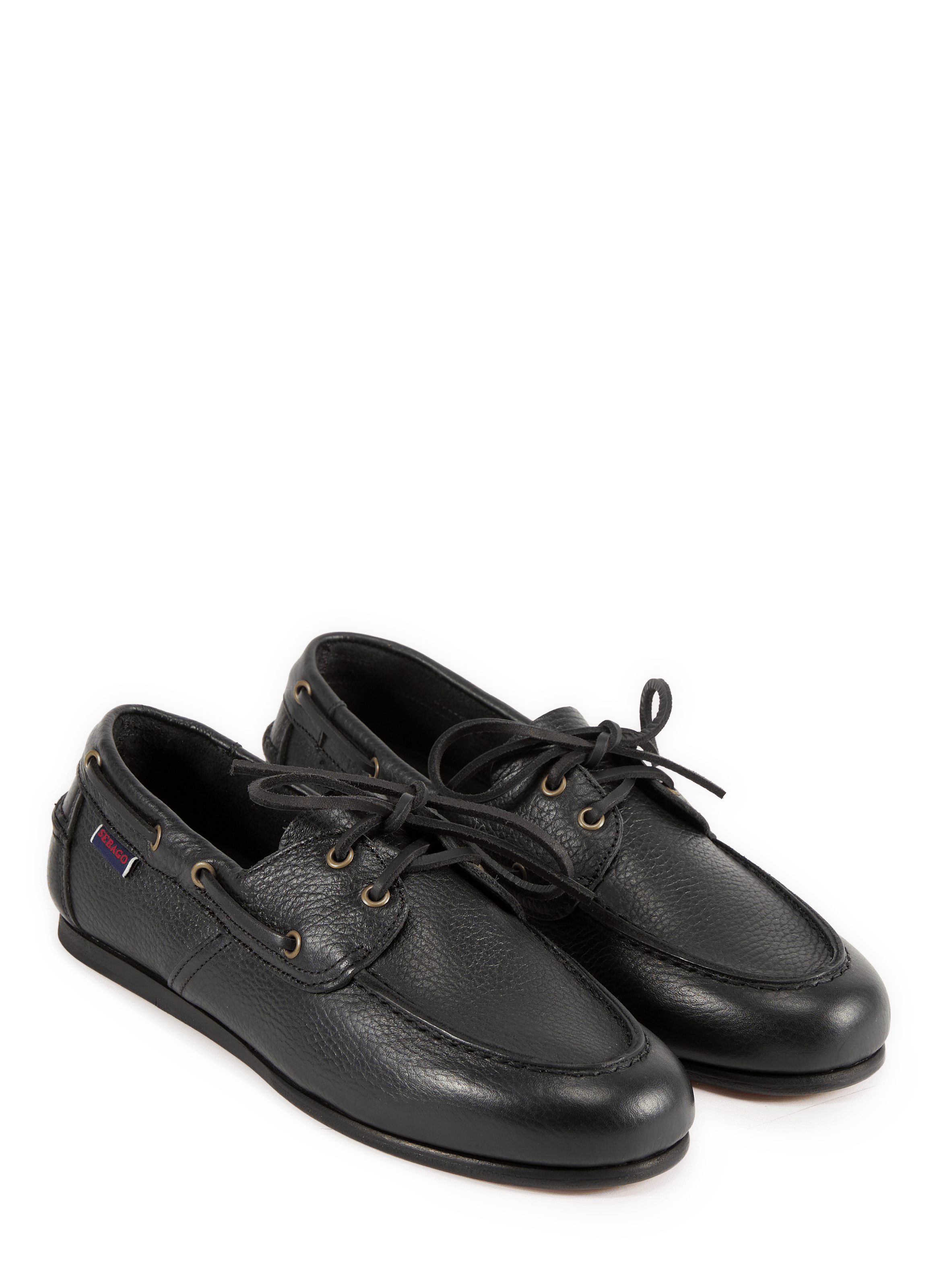 Owen Tumbled grained leather moccasins SEBAGO Black