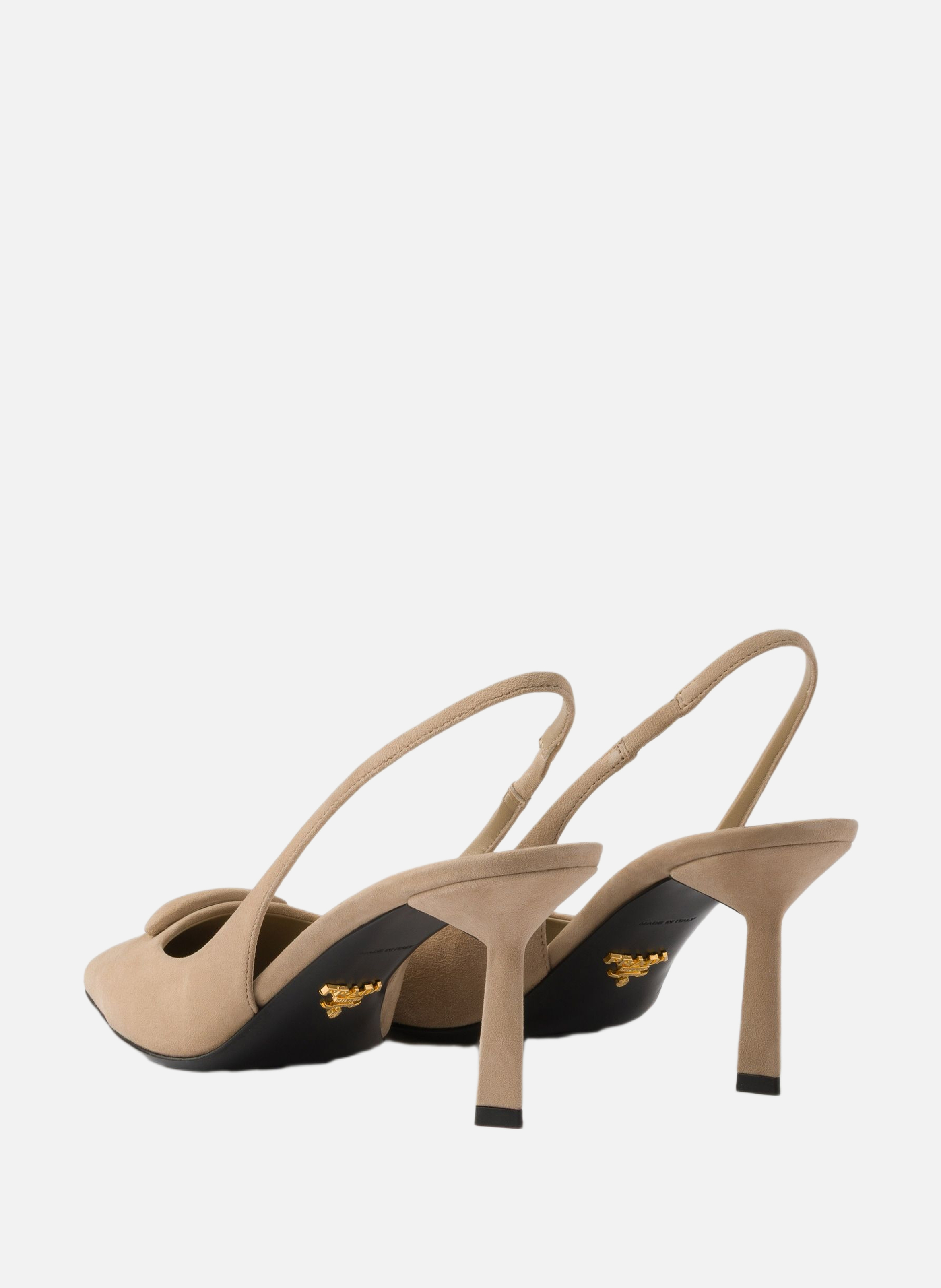 Escarpins à bride arrière en veau velours PRADA Beige