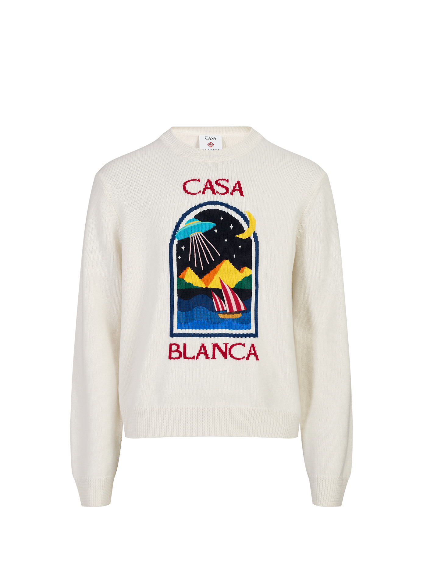 Long-sleeve wool sweater CASABLANCA PARIS Beige