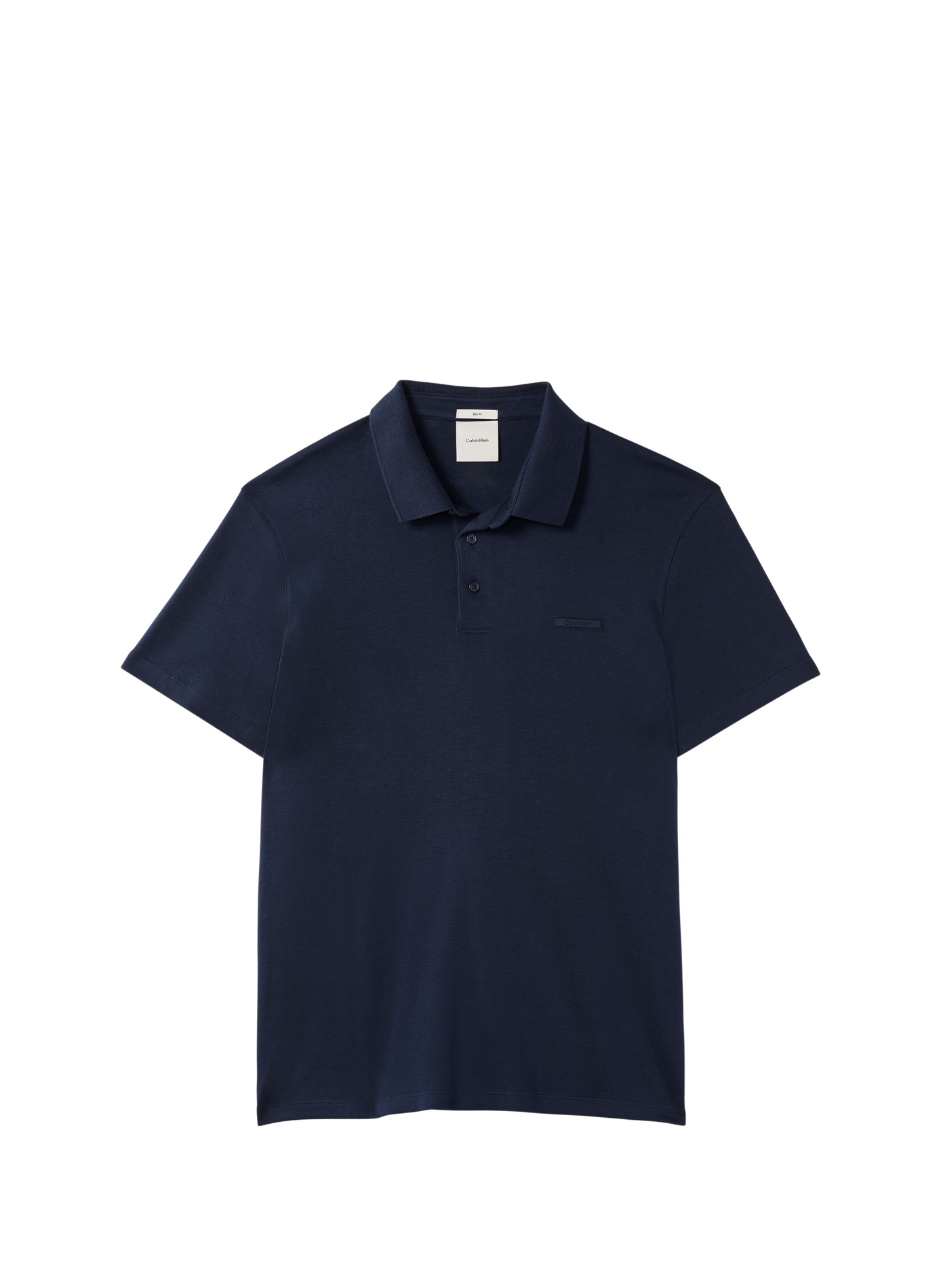 Solid polo shirt with embroidered logo patch in cotton CALVIN KLEIN Blue