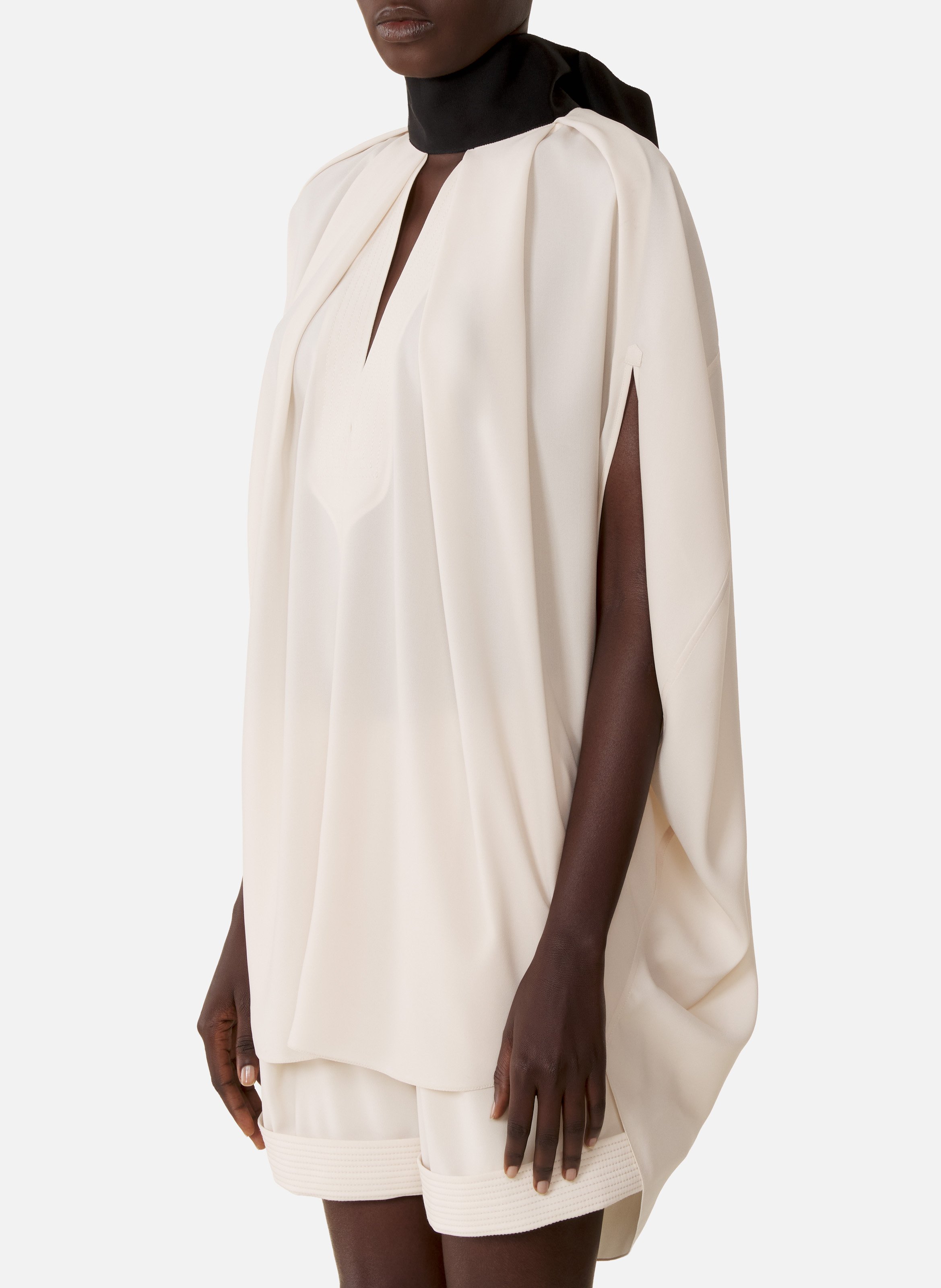 Haut ample à nœud en crêpe LANVIN Blanc