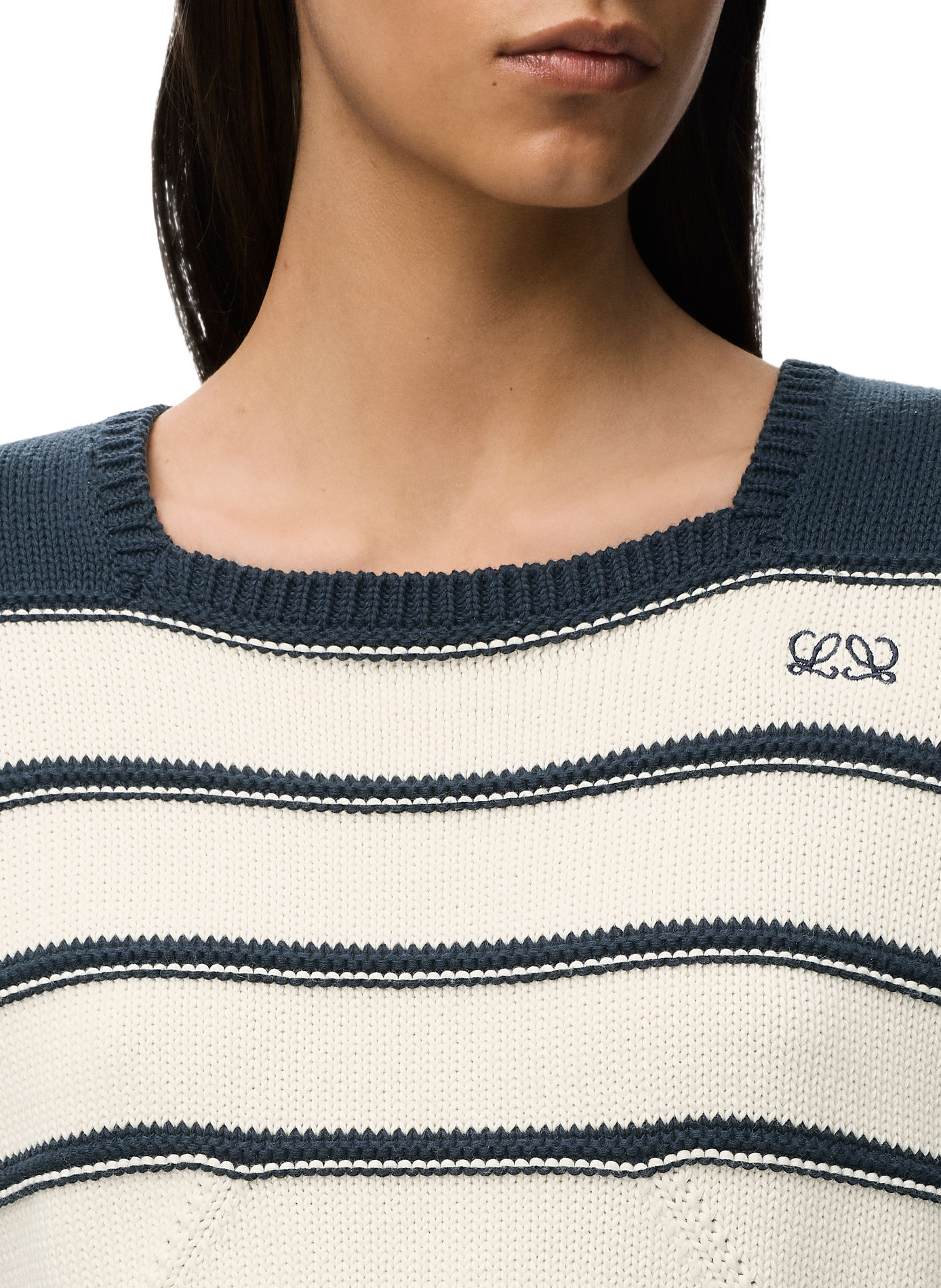 Pull sans manches en coton et laine LOEWE Blanc