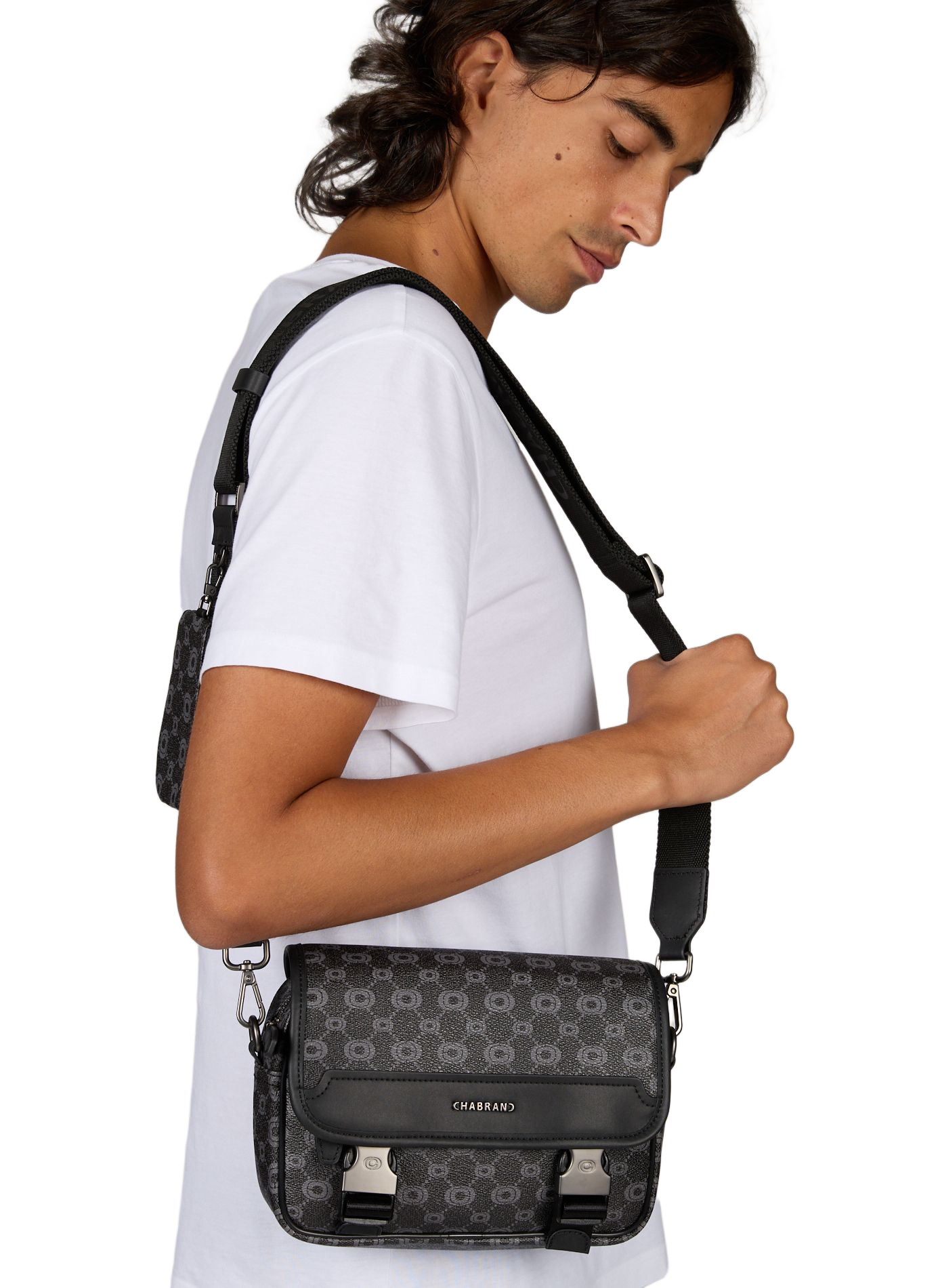 Monogrammed shoulder bag  CHABRAND Black