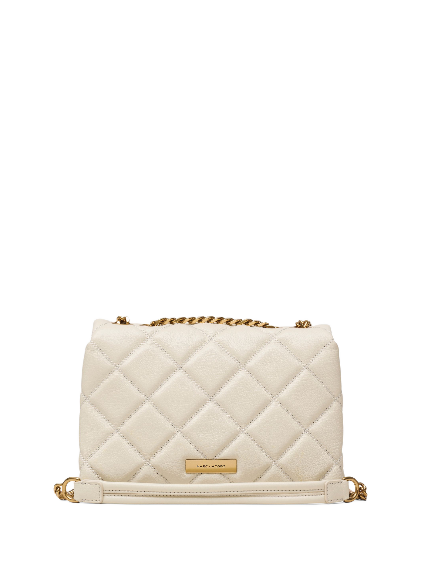 Sac à main à double chaîne en cuir MARC JACOBS Blanc