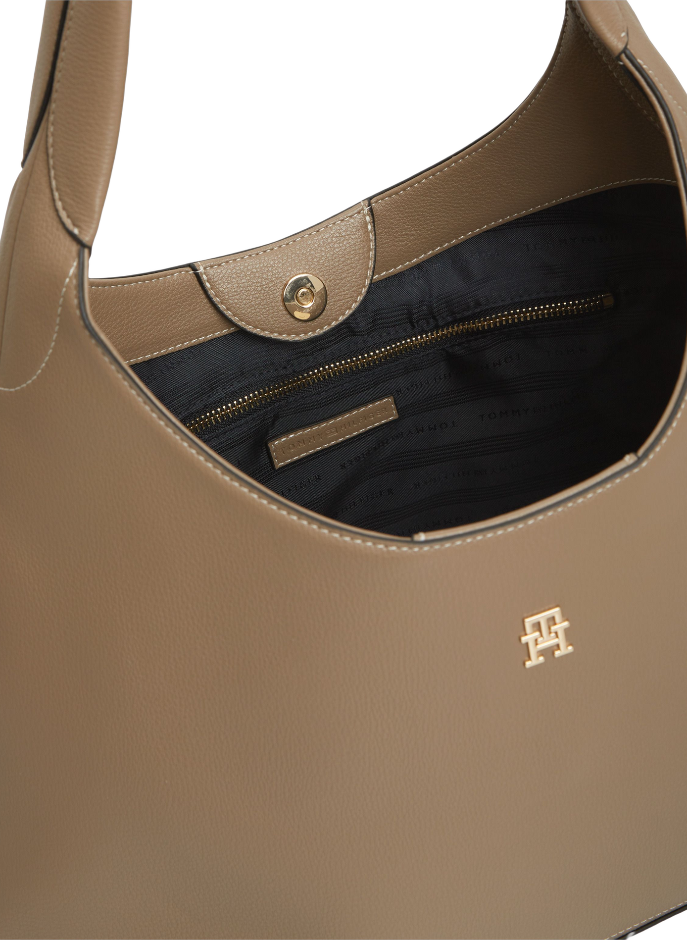 Plain shoulder bag TOMMY HILFIGER Beige