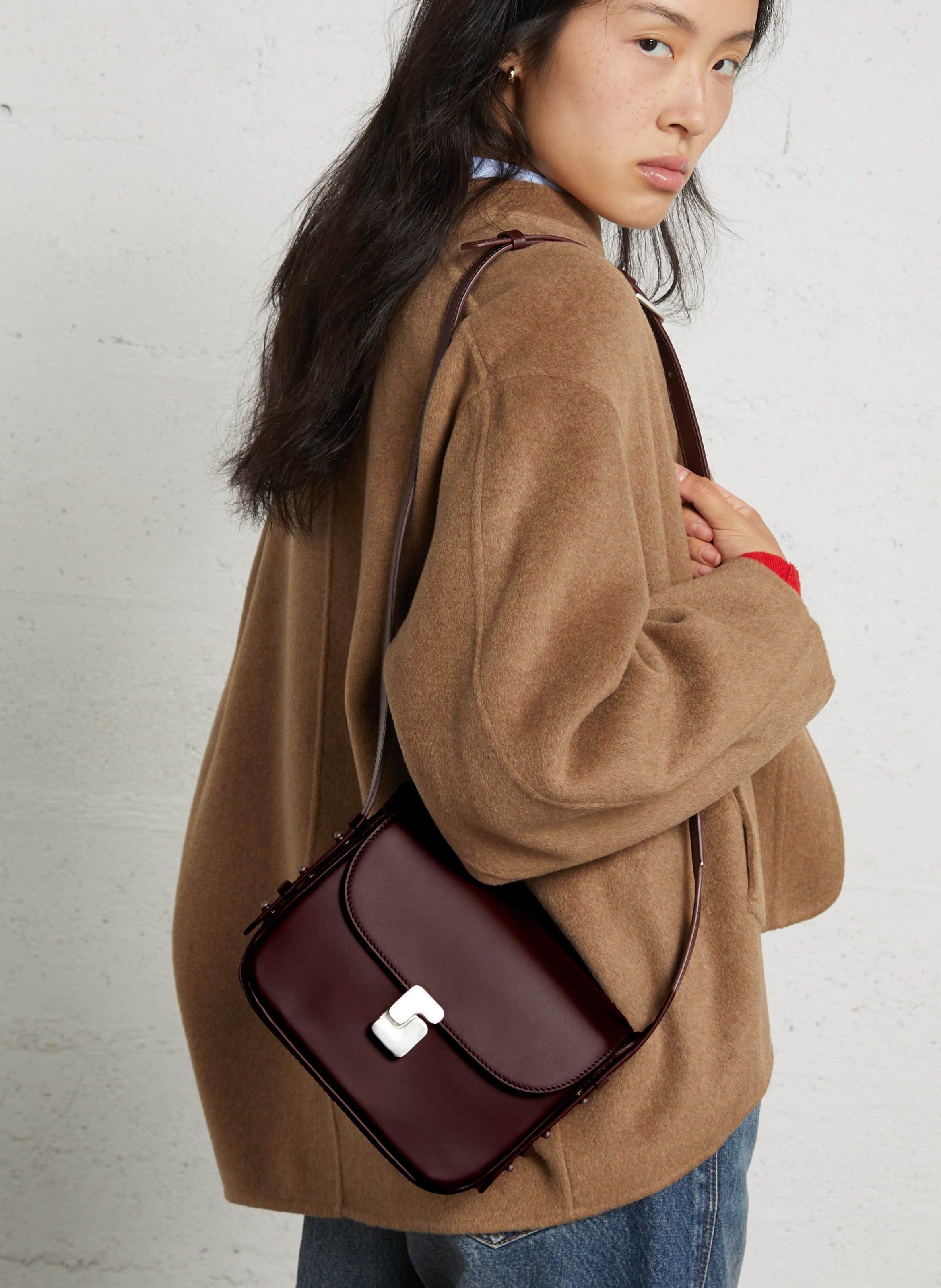 Sac bandoulière en cuir bellissima mini SOEUR Rouge