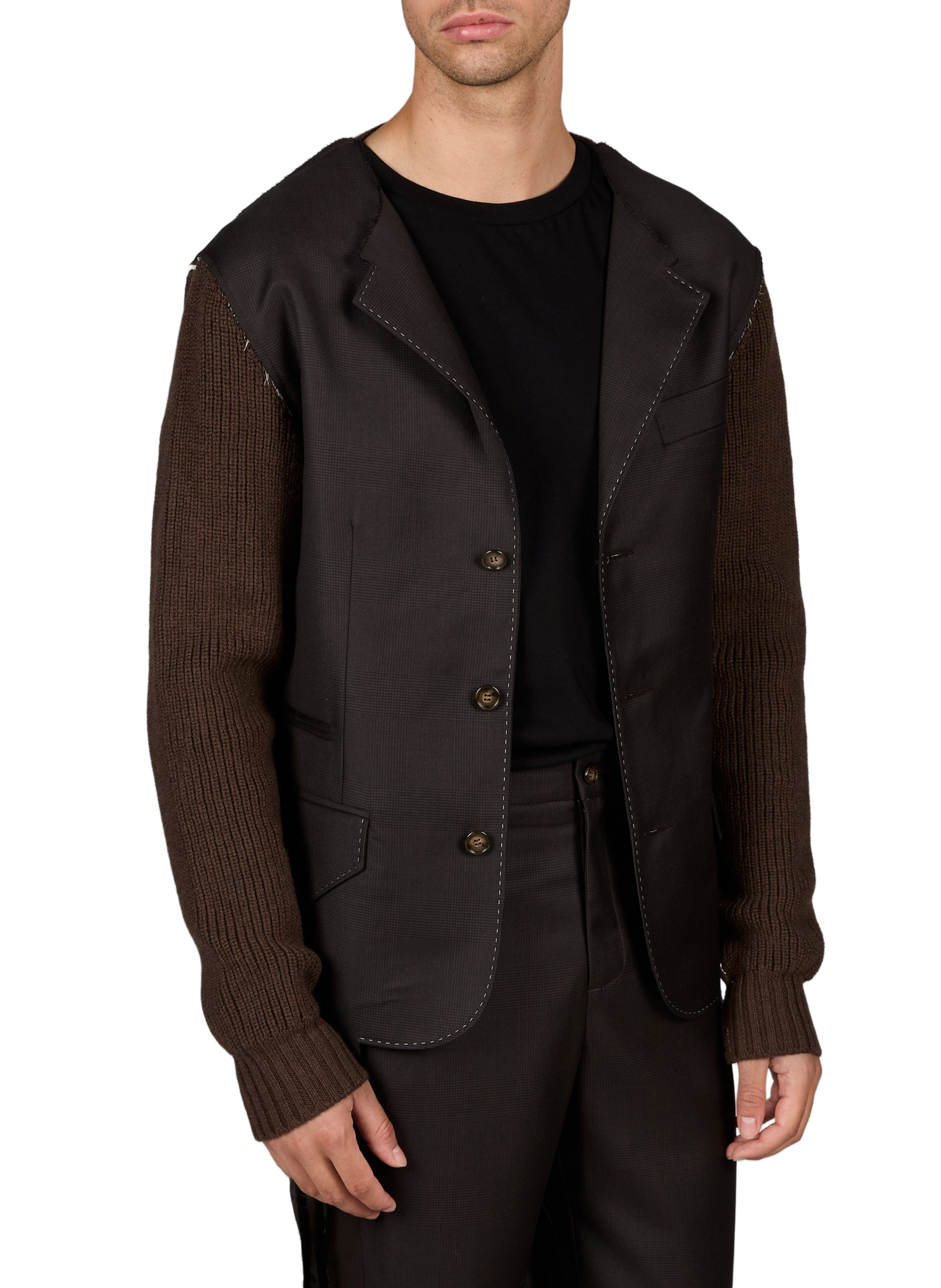 Wollblazer mit zweifarbigem Material SONIA CARRASCO Braun